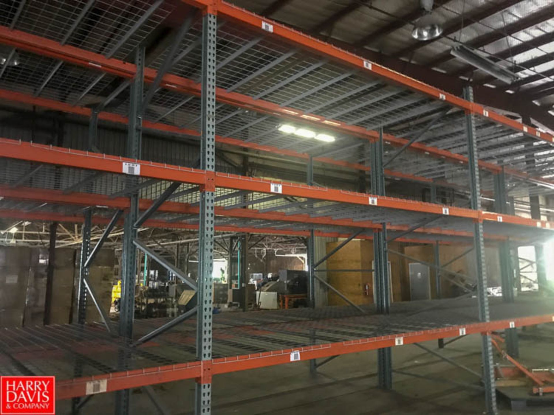 Sections Pallet Rack with Wire Beds and Boxes Rigging Fee: $ 250