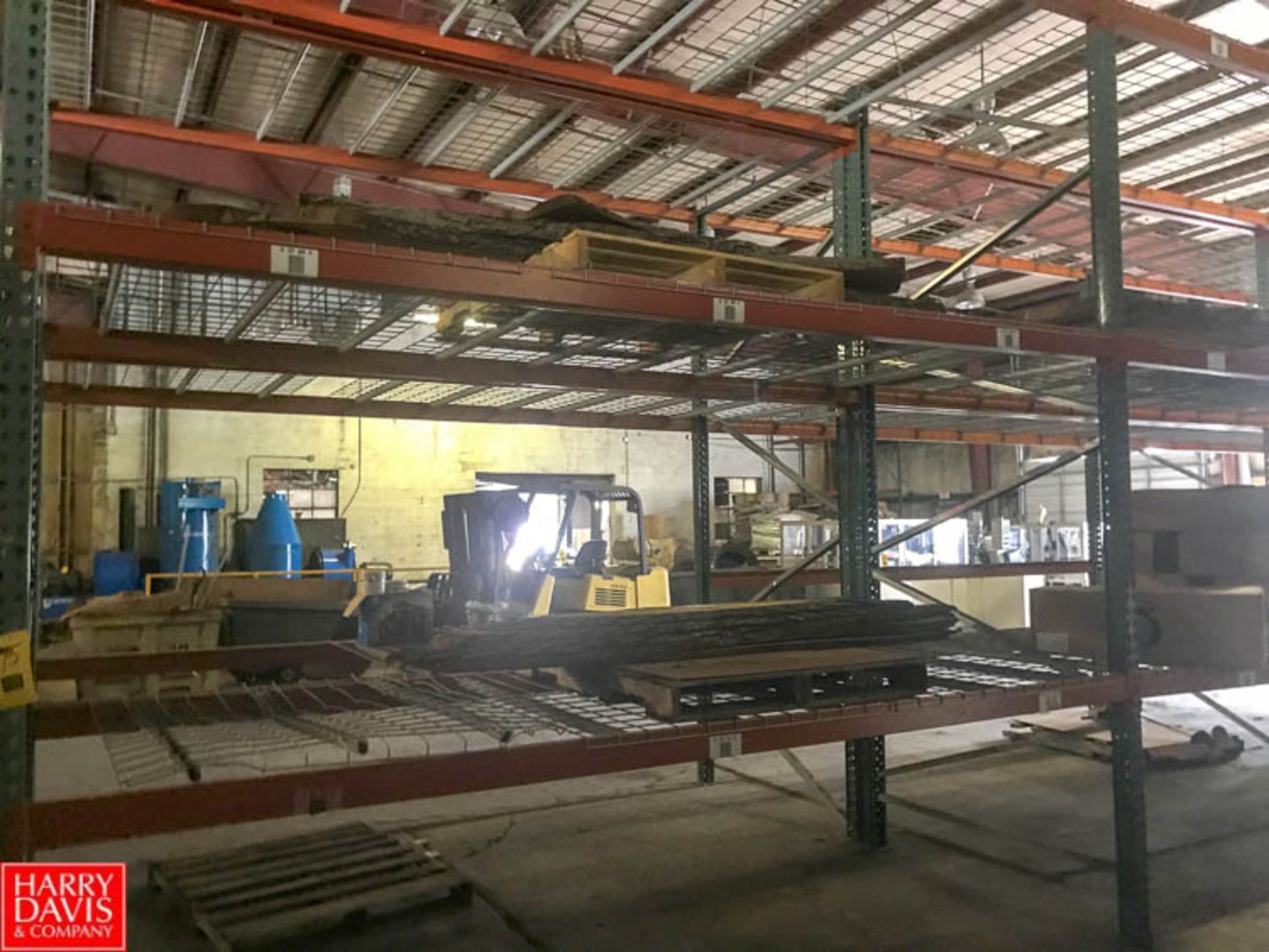 Sections Pallet Rack with Wire Beds and Boxes Rigging Fee: $ 250