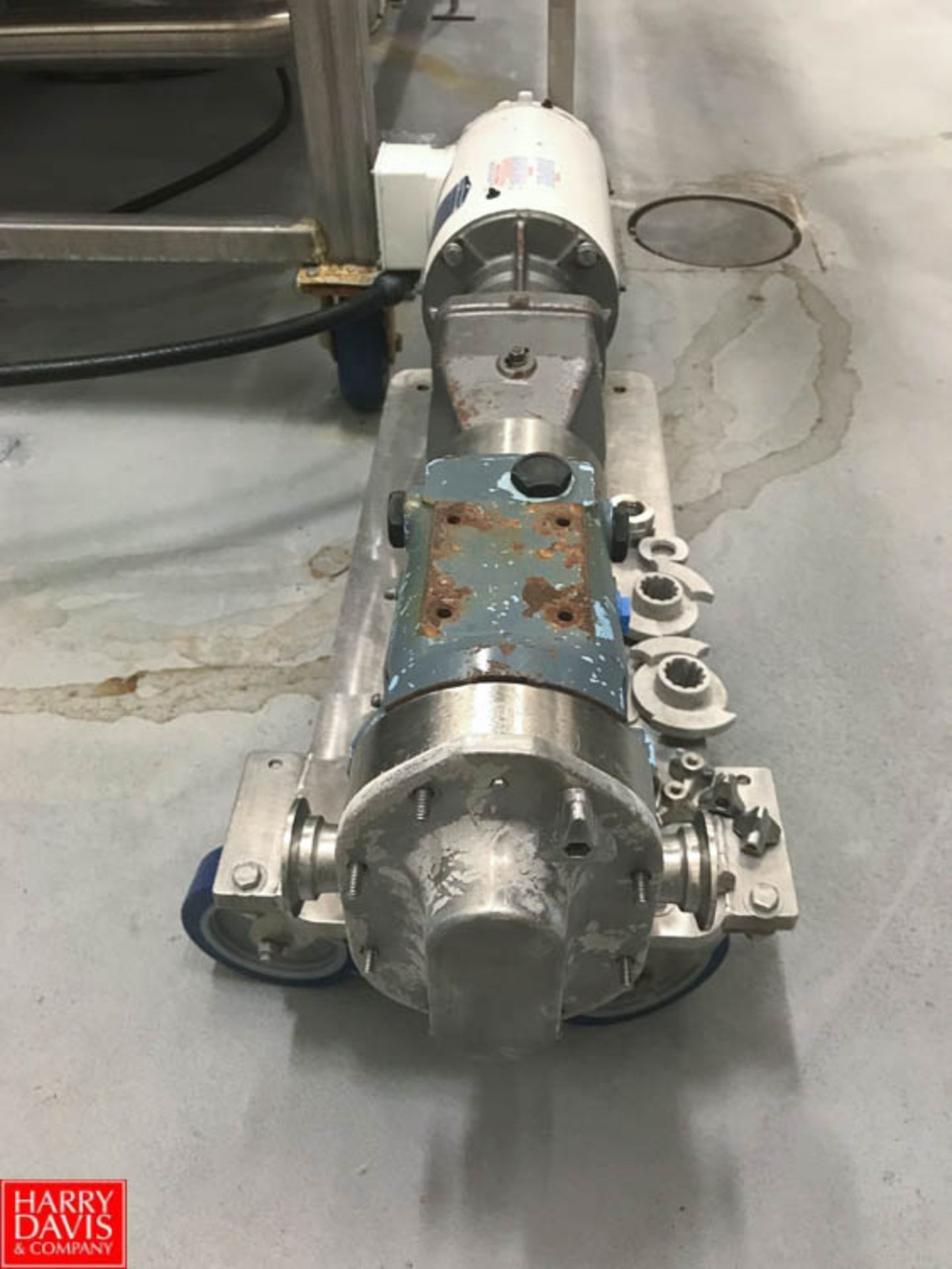 WCB Size 0-0060 U Positive Displacement Pump with 1.5" x 1.5" S/S Head, Clamp Type, Mounted on S/S