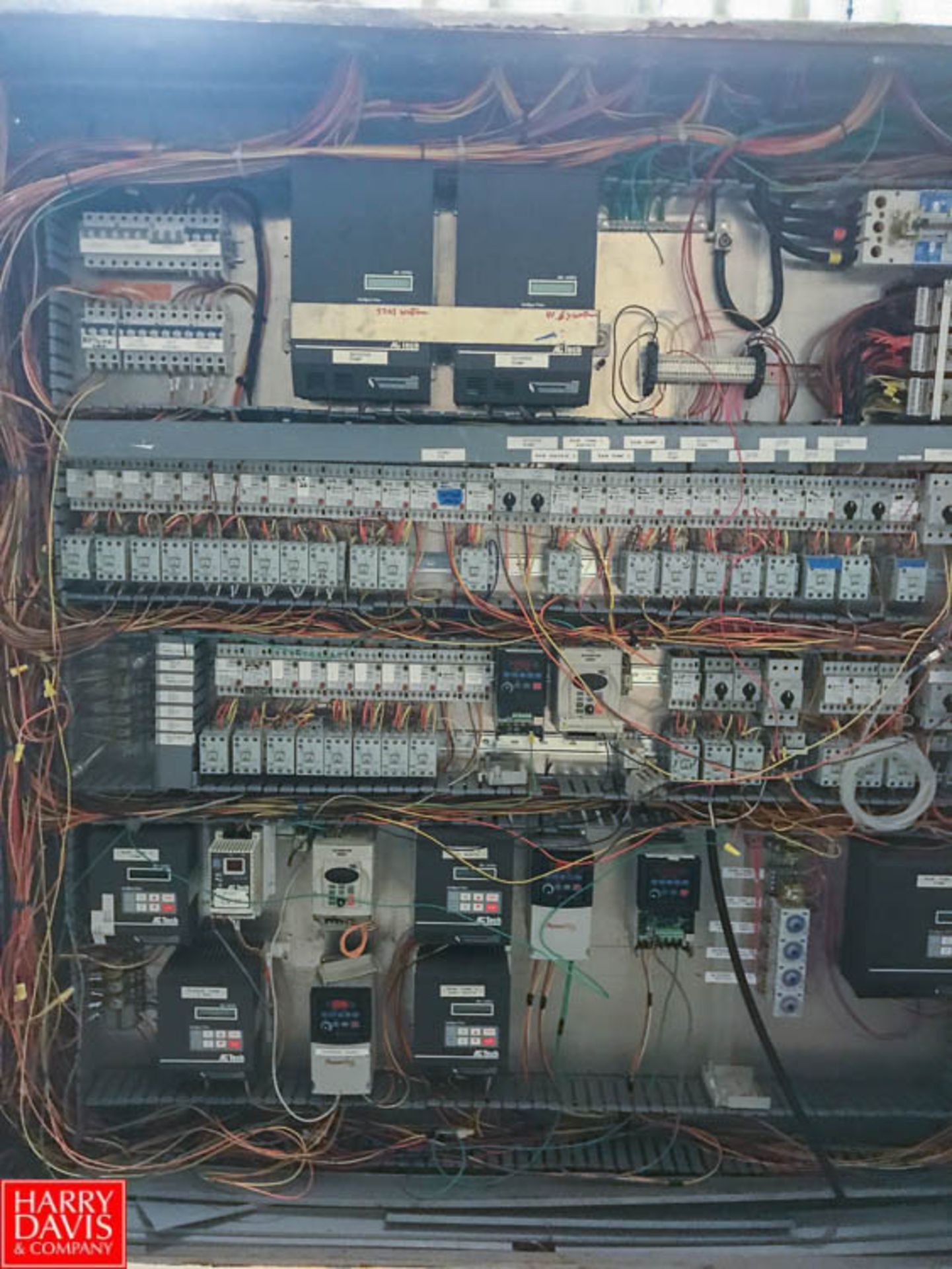 (12) Allen Bradley and AC Tech VFDs, up to 20 HP with Allen Bradley Relays and Enclosure Rigging