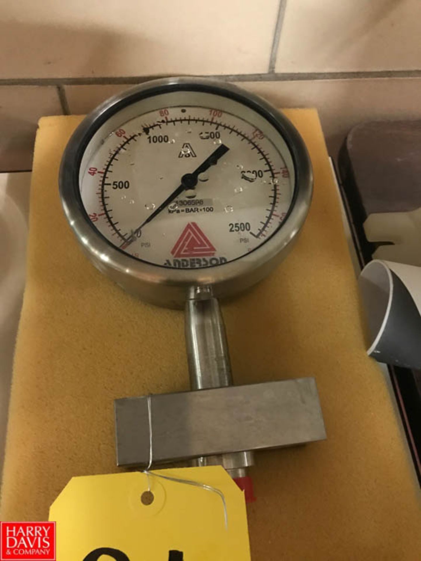 NEW Anderson 2,500 PSI Homogenizer Pressure Gauge