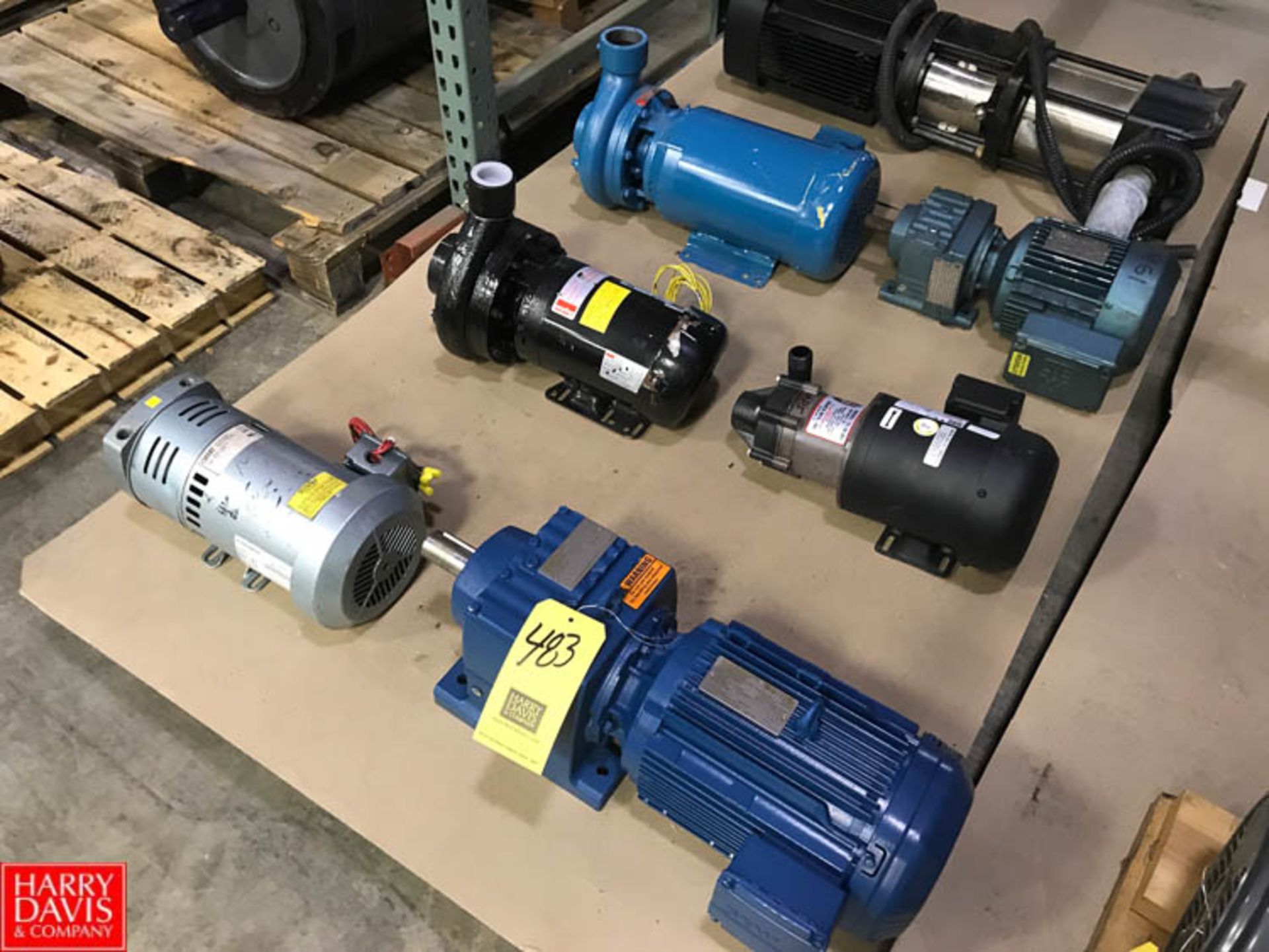 (7) Assorted Drayton, Grundflos and other Pumps, Motors and Drive