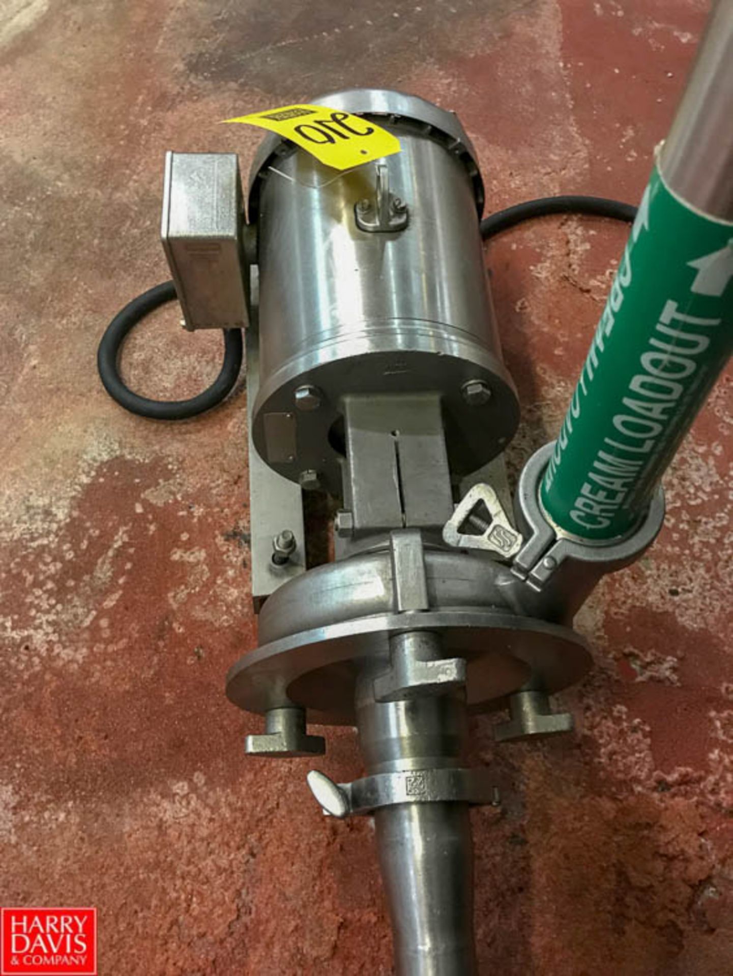 Ampco 5 HP Pump with S/S Clad Motor and 2" x 2.5" S/S Head, Clamp Type and Hubbell Disconnect