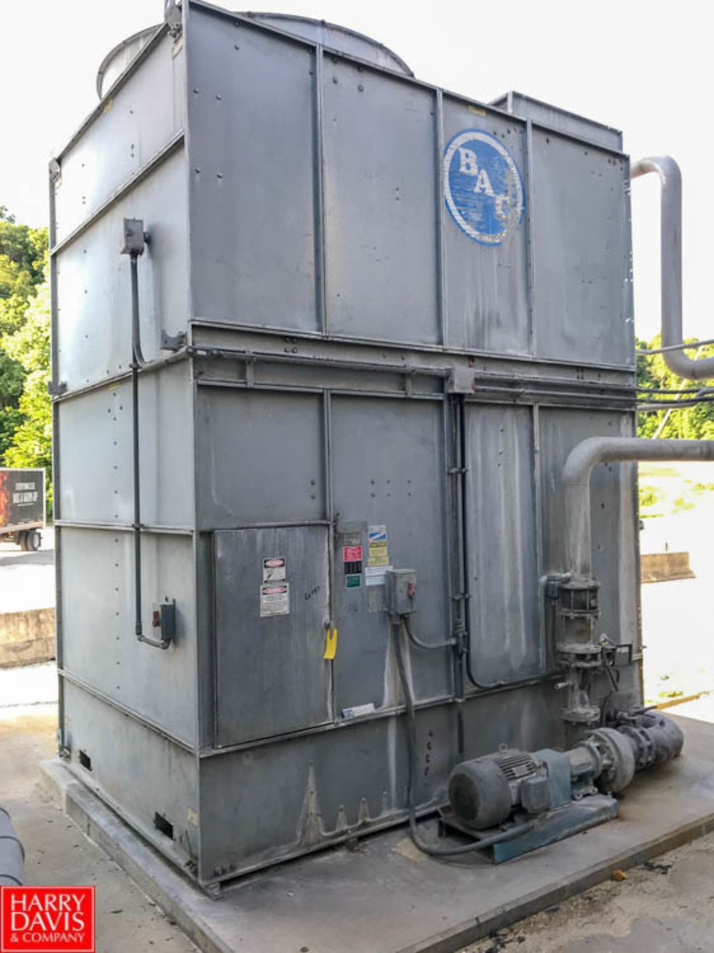 BAC Cooling Tower, Model 15245, S/N 99212591, with Pump (Located Outside)