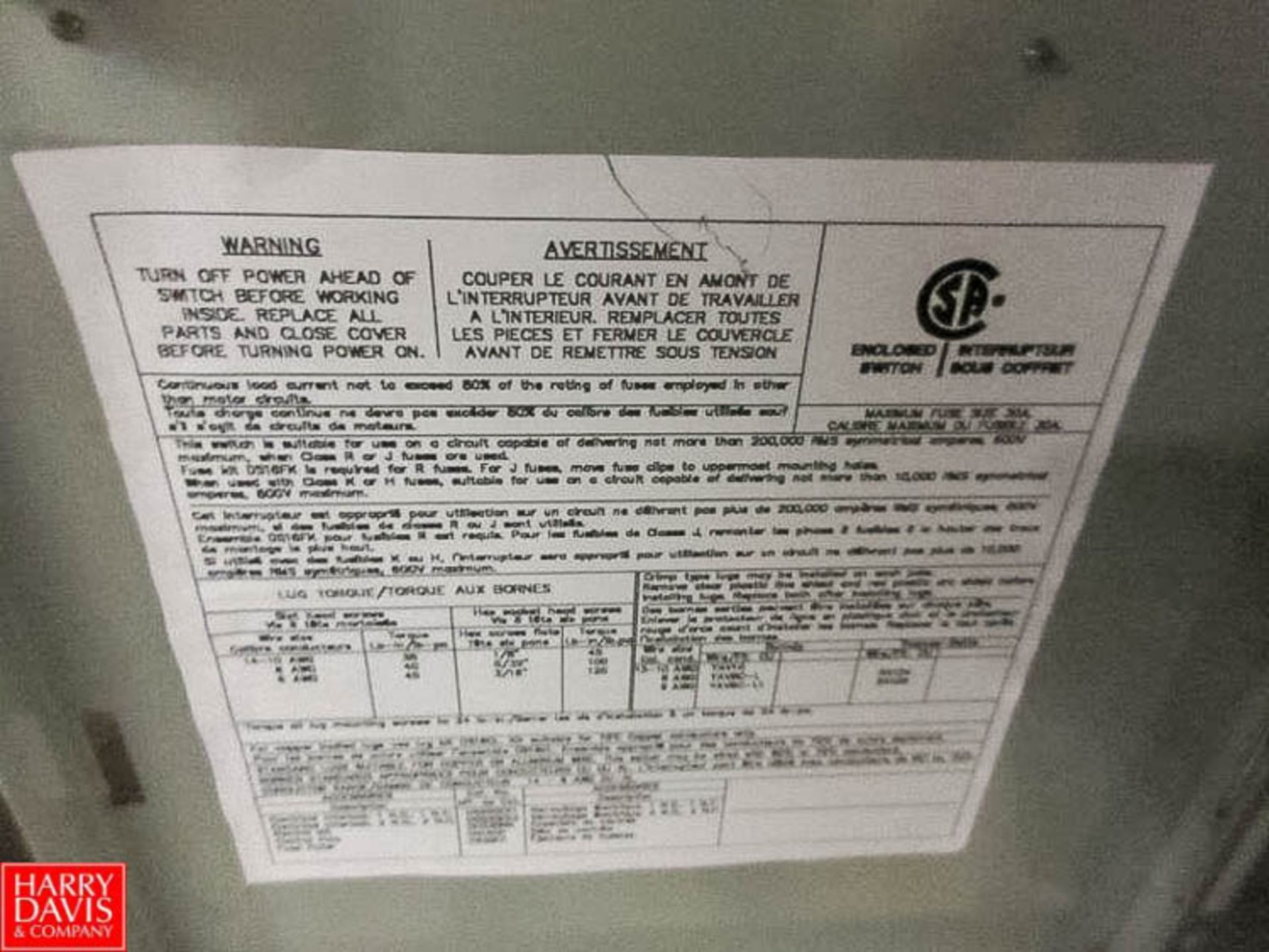 Square D Electrical Power Switch; Magnetic Motor Starter 30 Amp, 600 Volts, 3-Phase Rigging Fee: - Image 2 of 3