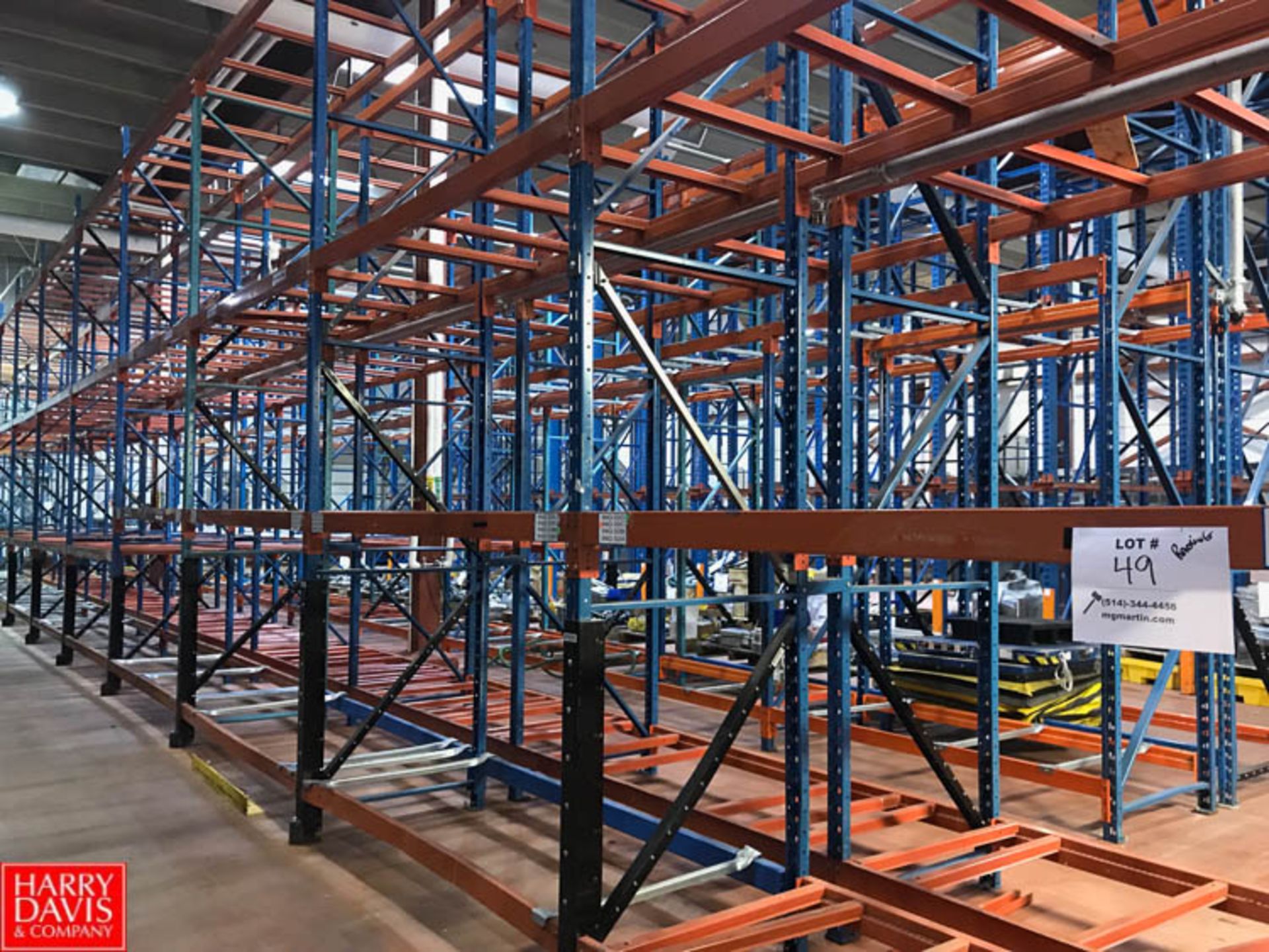Sections Pallet Racking, 16' High, 42" Deep, 8' Wide Rigging Fee: 76.7