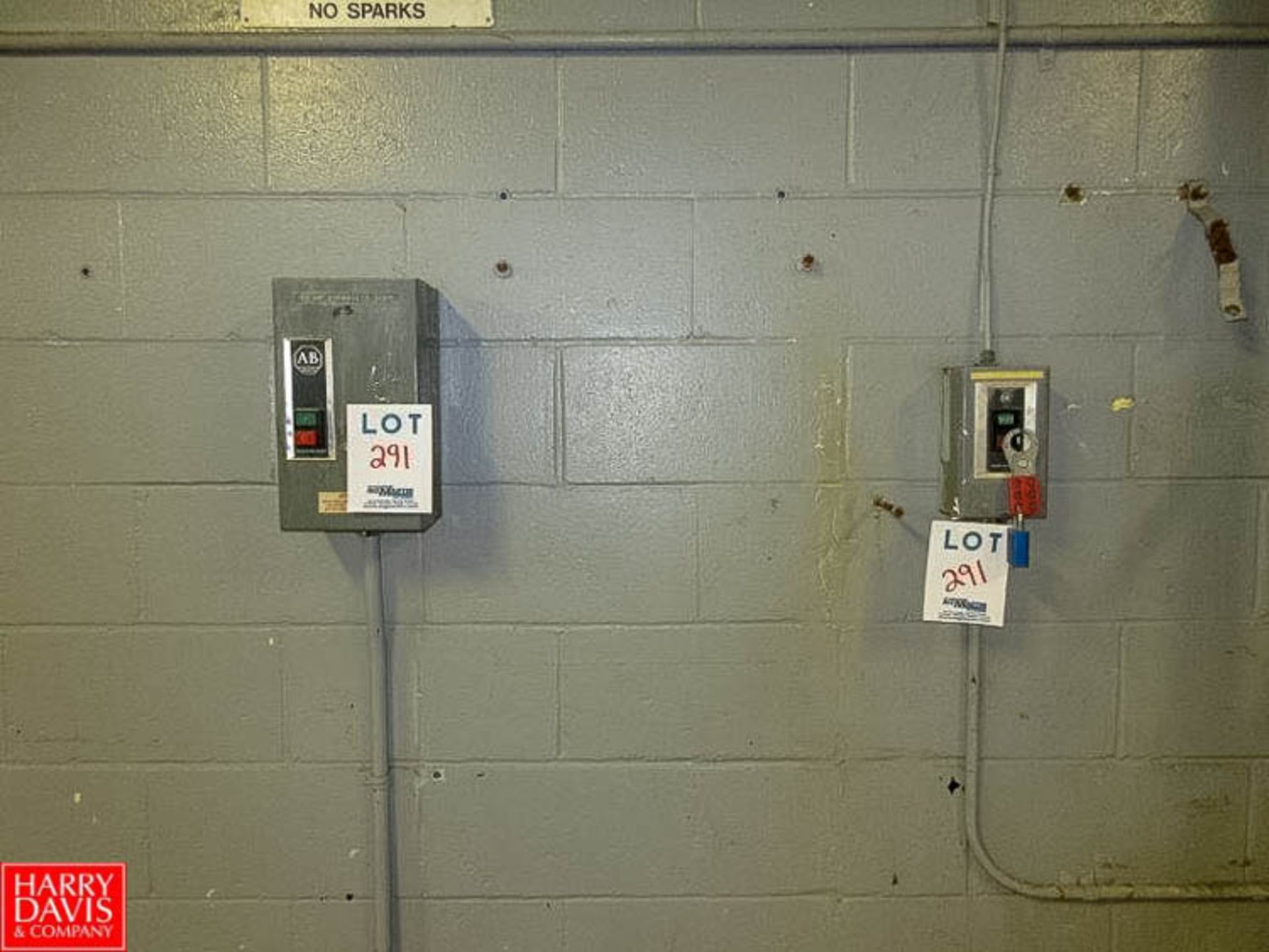 (2) Electrical Starter Switches, 600 Volts Rigging Fee: 23