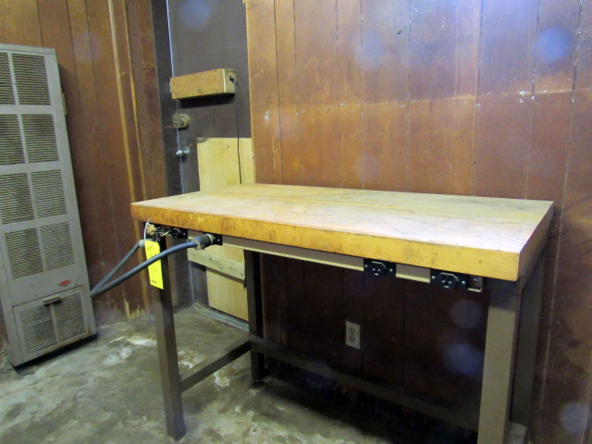 24" X 48" X 30" T-Work Bench with 2" Wood Top and 4 Electrical Outlets