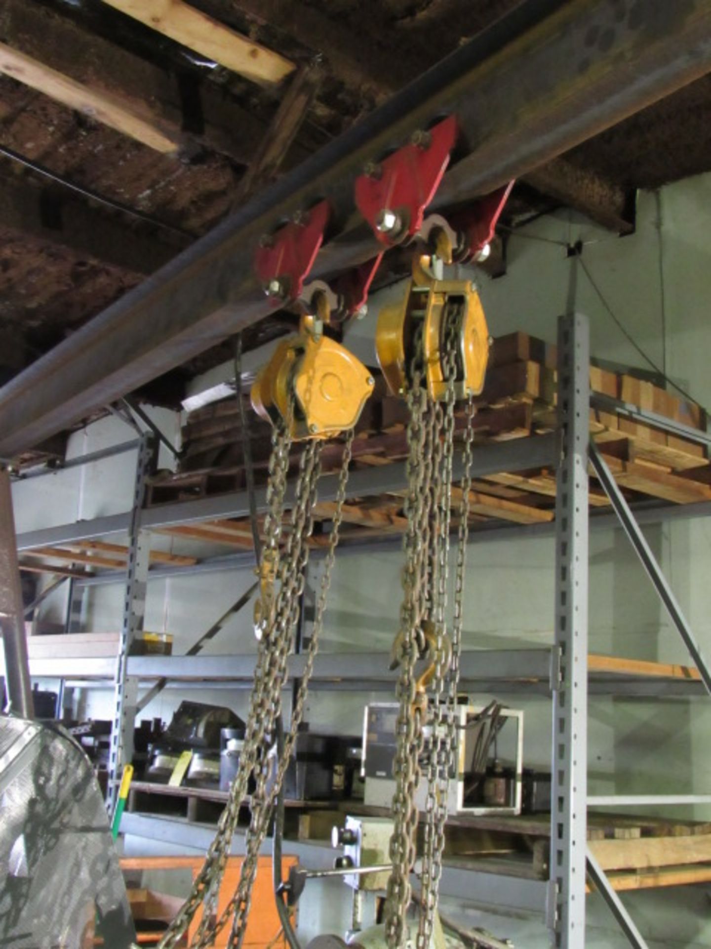 A-Frame on Casters with Two 2 Ton Chain Hoists - Image 3 of 4