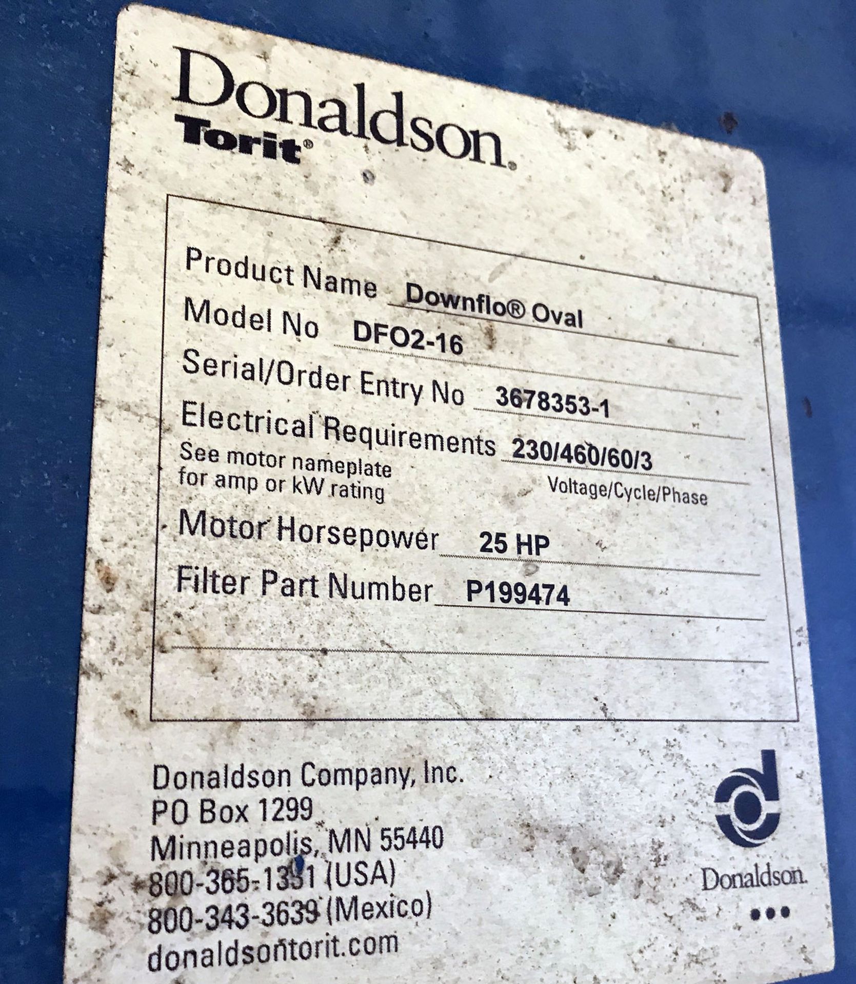 Donaldson Torit Model DFO2-16 Dust Collector - Image 7 of 7