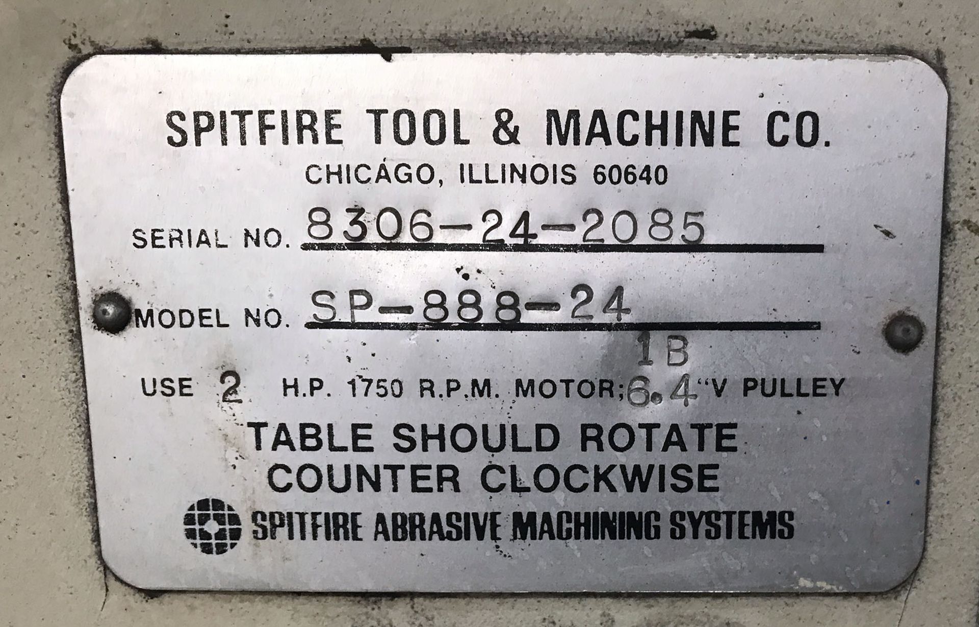 Spitfire Model SP-888-24 Lapping Machine - Image 11 of 11