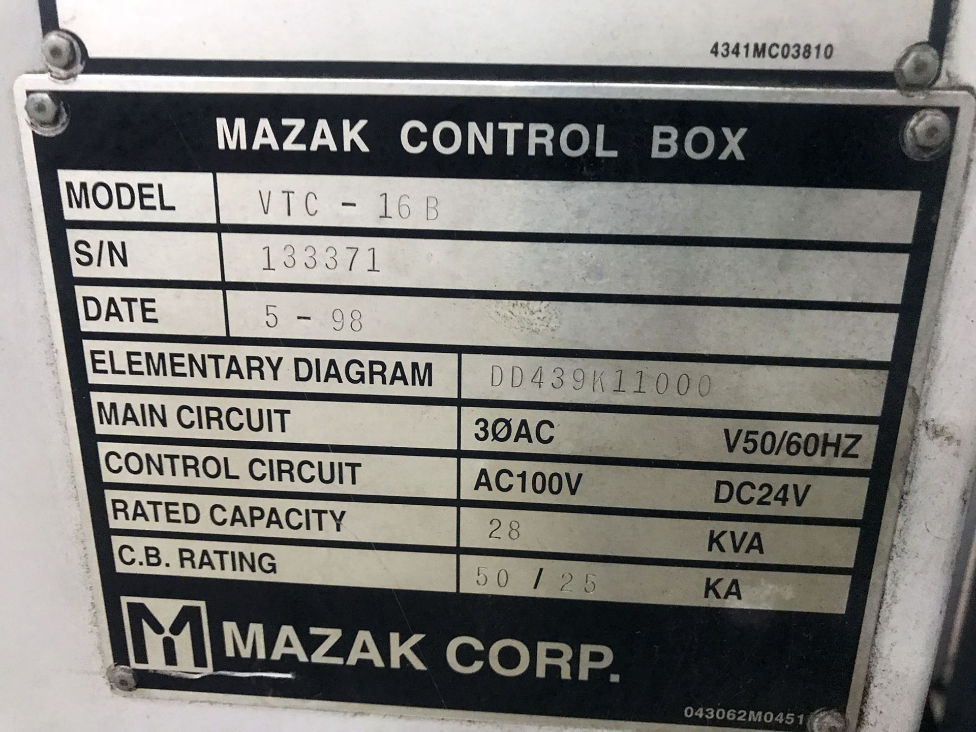 Mazak Model VTC-16B CNC Vertical Traveling Column Milling Machine - Image 13 of 13