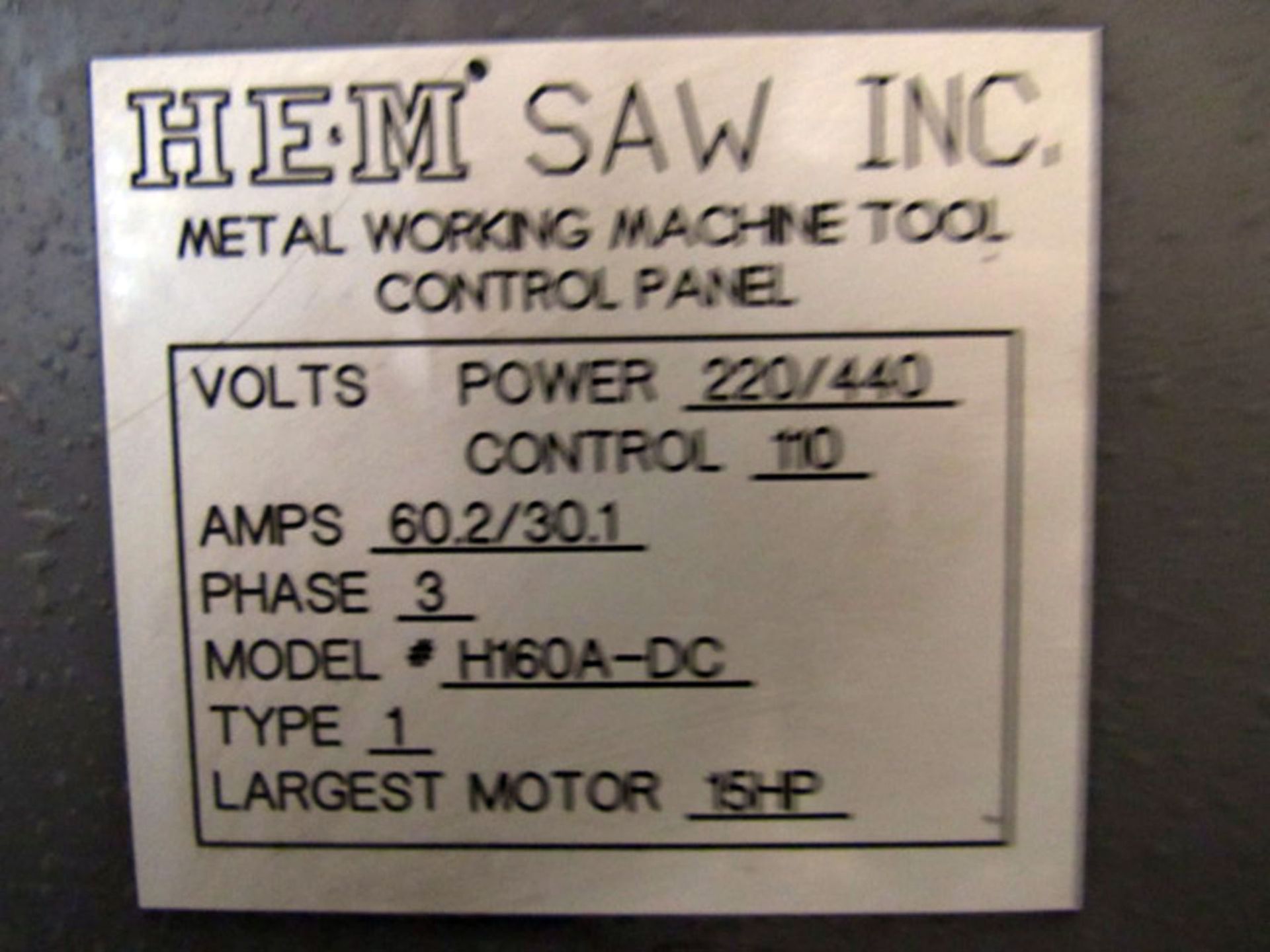 HEM Model H160A-DC Automatic Horizontal Bandsaw - Image 8 of 8