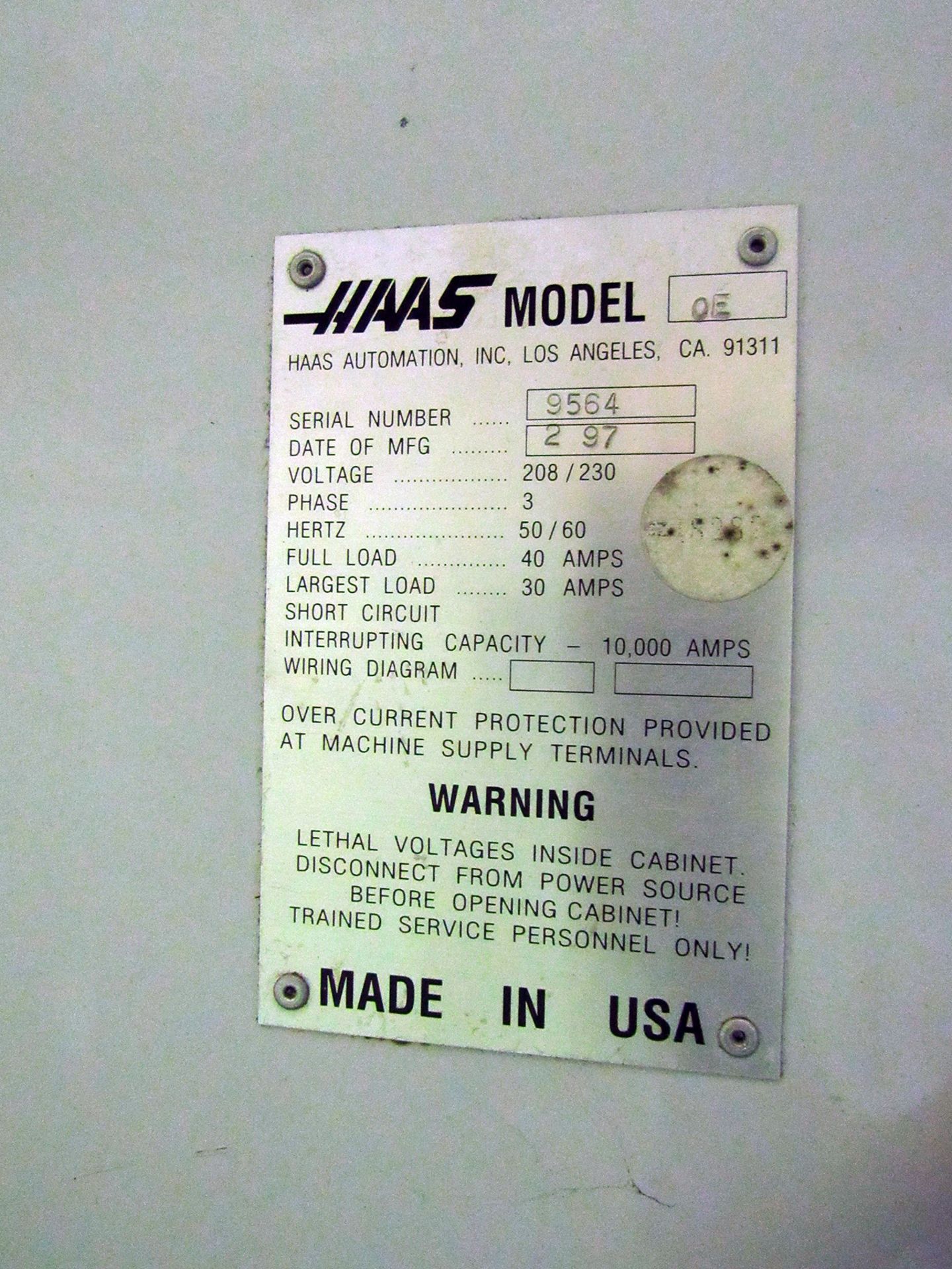 Haas VF-0E CNC Vertical Machining Center - Image 5 of 5