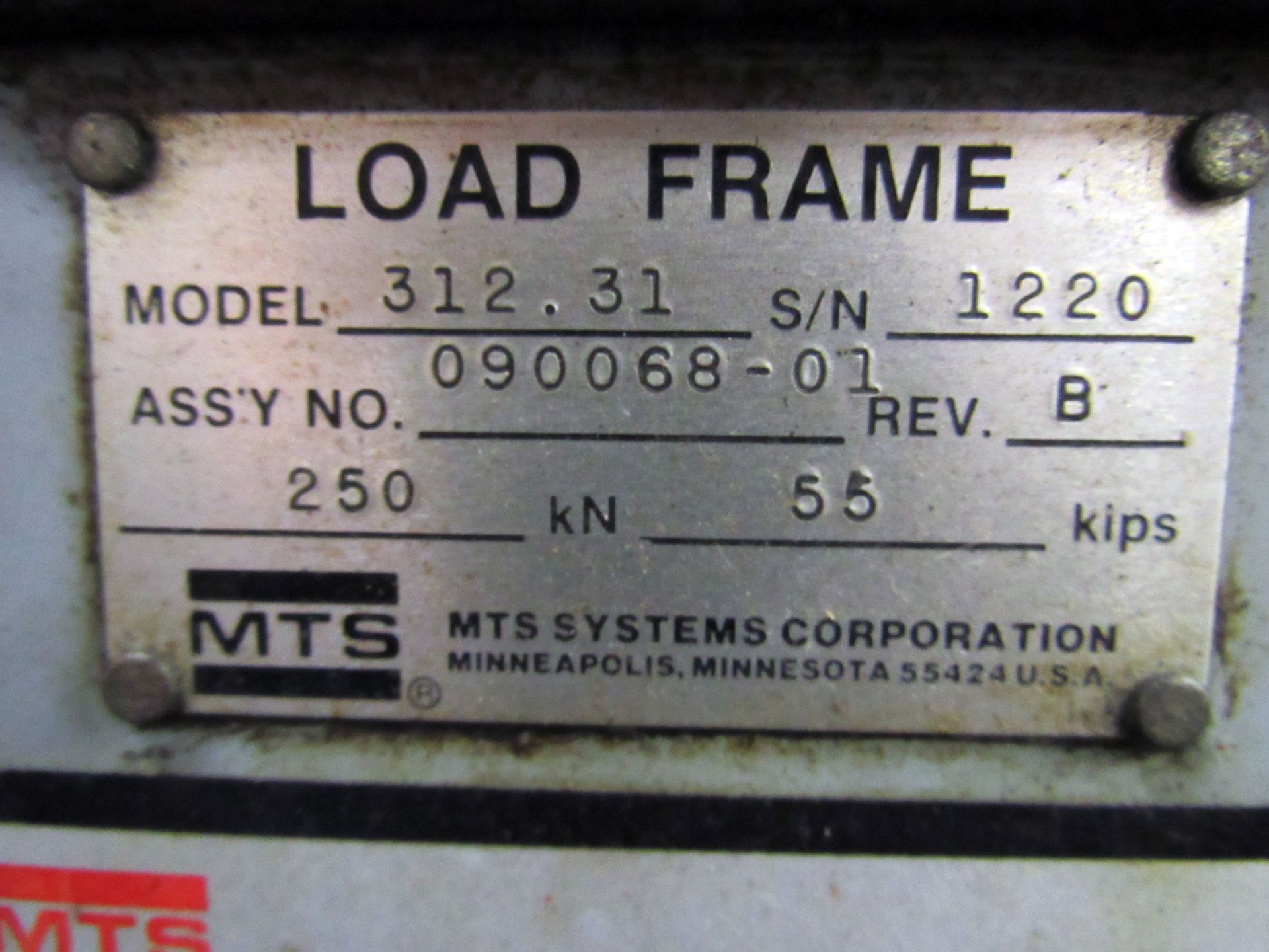 MTS Model 312-31 Fatigue Testing Machine - Image 4 of 4