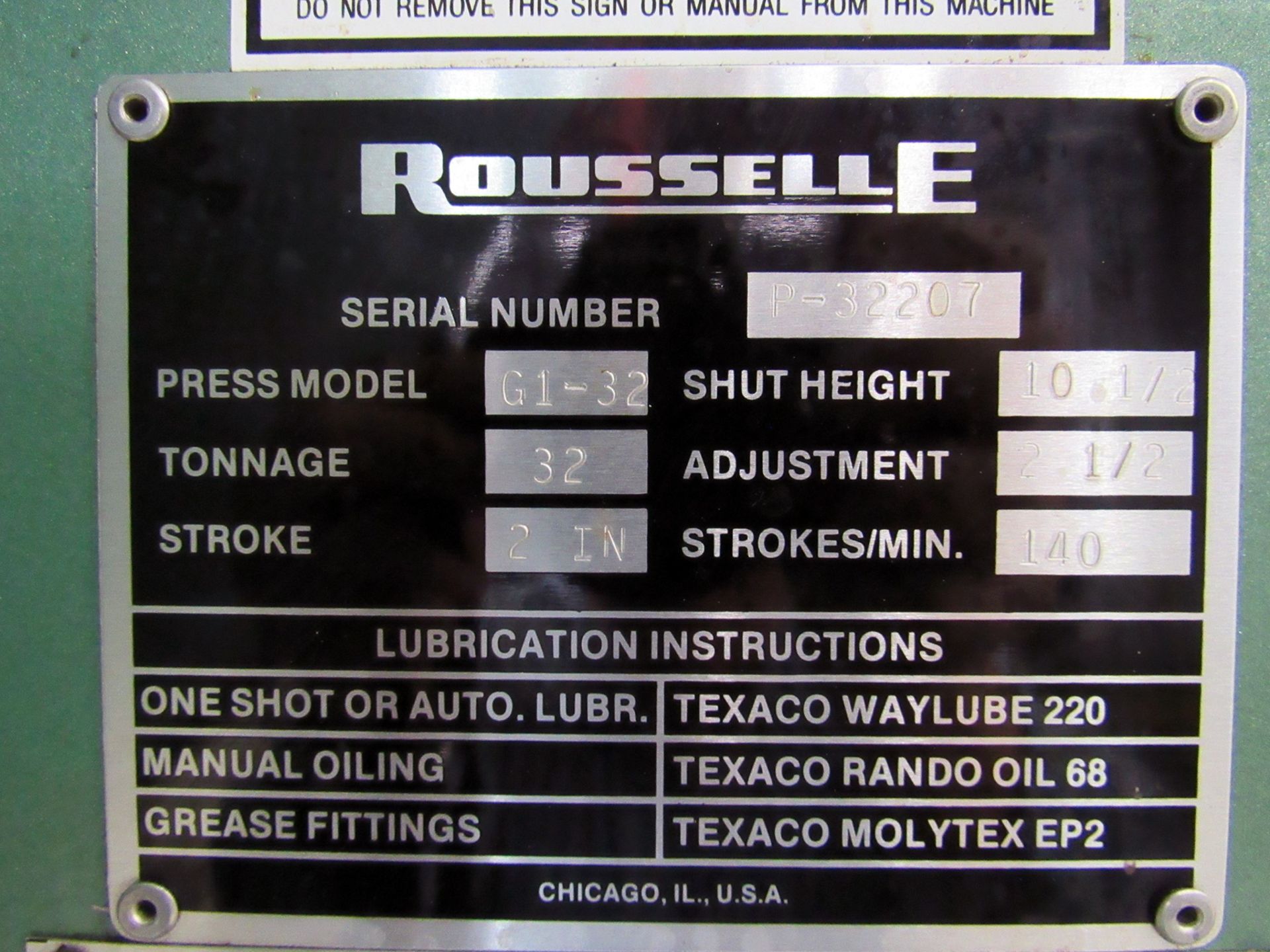 32 Ton Rouselle Model G1-32 OBS Press - Image 10 of 10