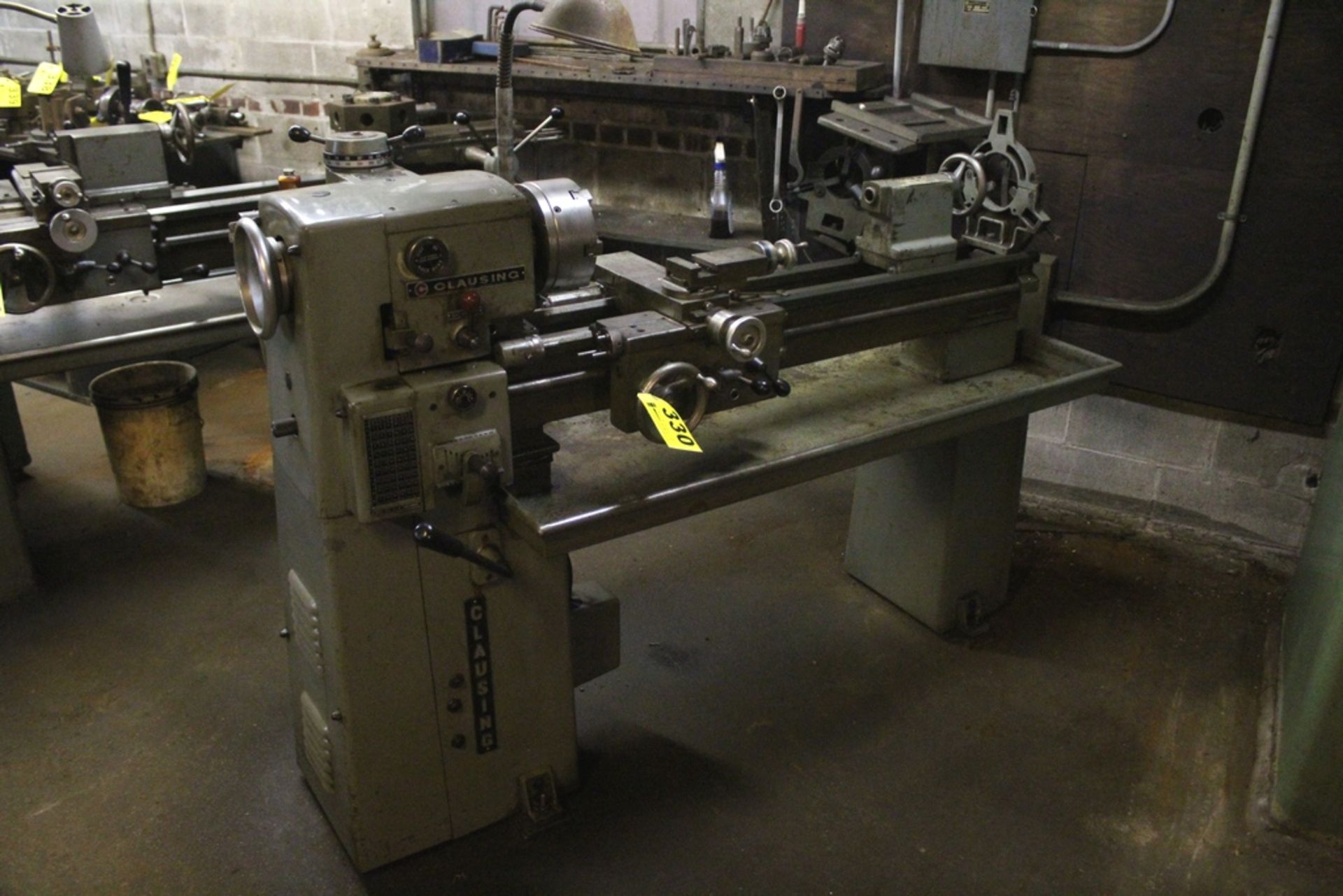 CLAUSING TOOLROOM LATHE, INCH THREADING, STEADY REST, TAIL STOCK