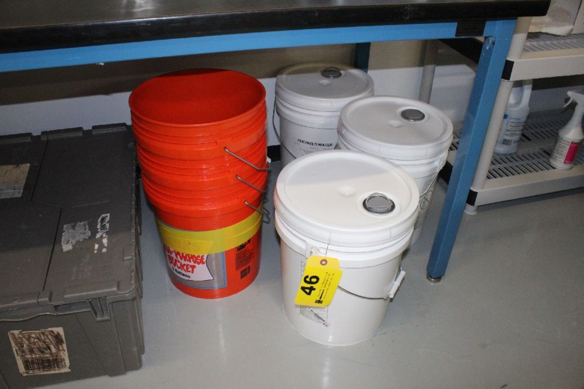 LARGE ASSORTMENT OF 5-GAL PLASTIC BUCKETS