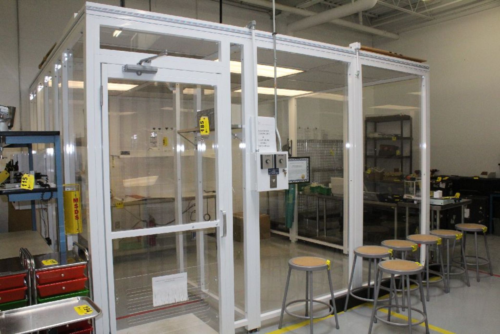 Angstrom Technology Self Contained Clean Room, Approx. 12’x12’x8’6” High, with Door, Pass Thru