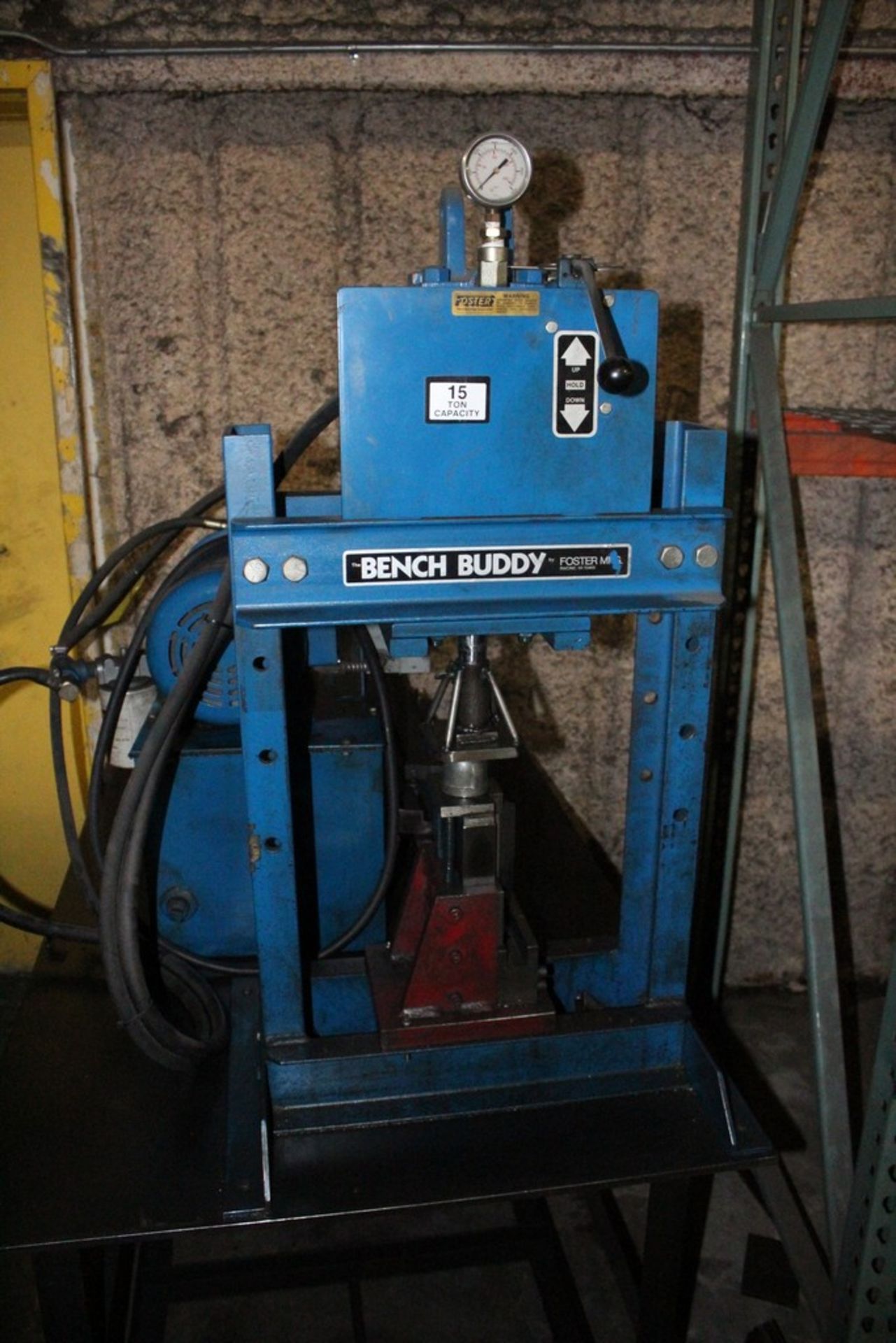 FOSTER MODEL BENCH BUDDY 15TON H-FRAME HYDRAULIC PRESS, 16” BETWEEN FRAMES, 5 HP HYDRAULIC PUMP - Image 2 of 4