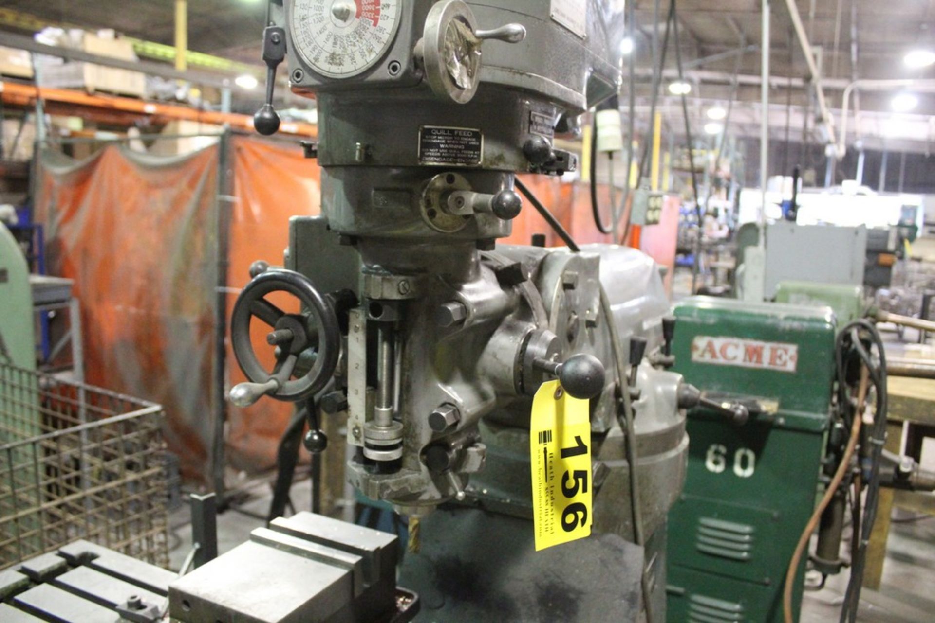 SHARPE (FIRST) 3 HP MODEL SHARP-LMV VARIABLE SPEED RAM TYPE VERTICAL MILL, S/N 750.77771, 42” - Image 3 of 5