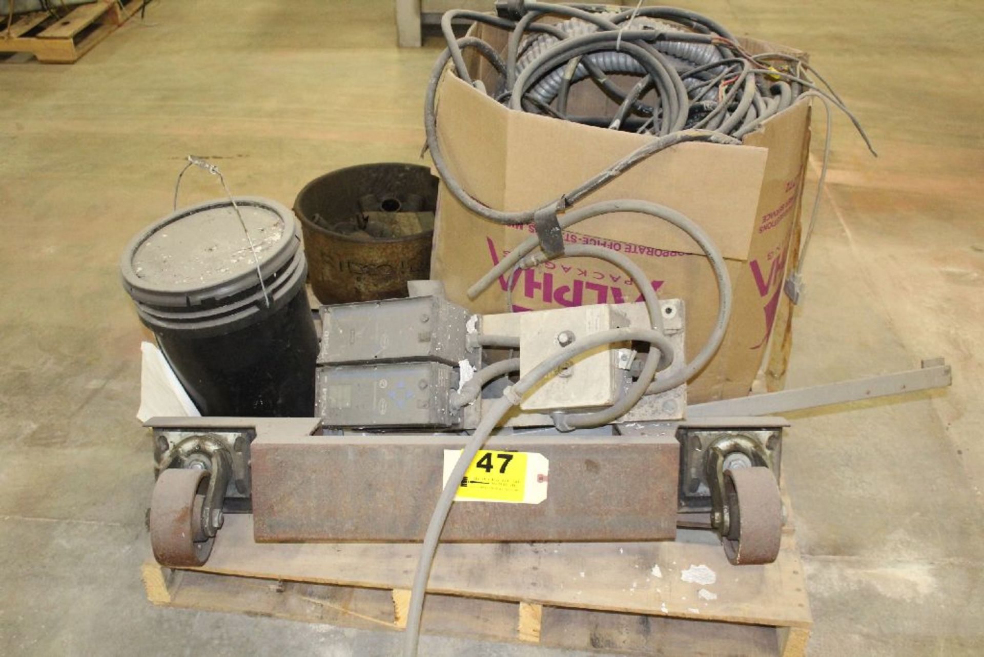 BARTELL CASTER SET AND MISC. PARTS ON SKID