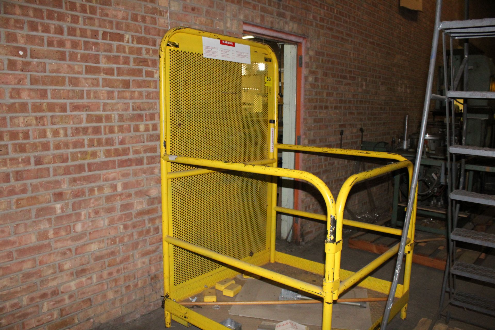 YELLOW LANGSENKAMP SAFETY BASKET FOR FORKLIFT