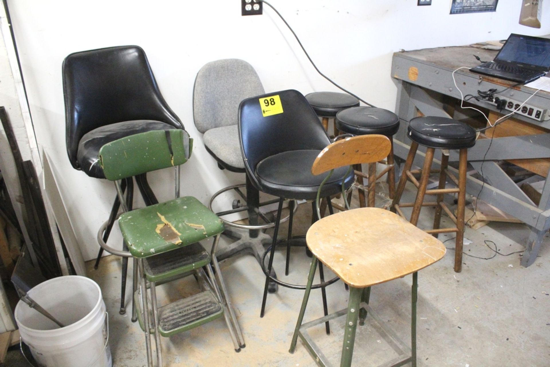 (8) ASSORTED SHOP CHAIRS & STOOLS