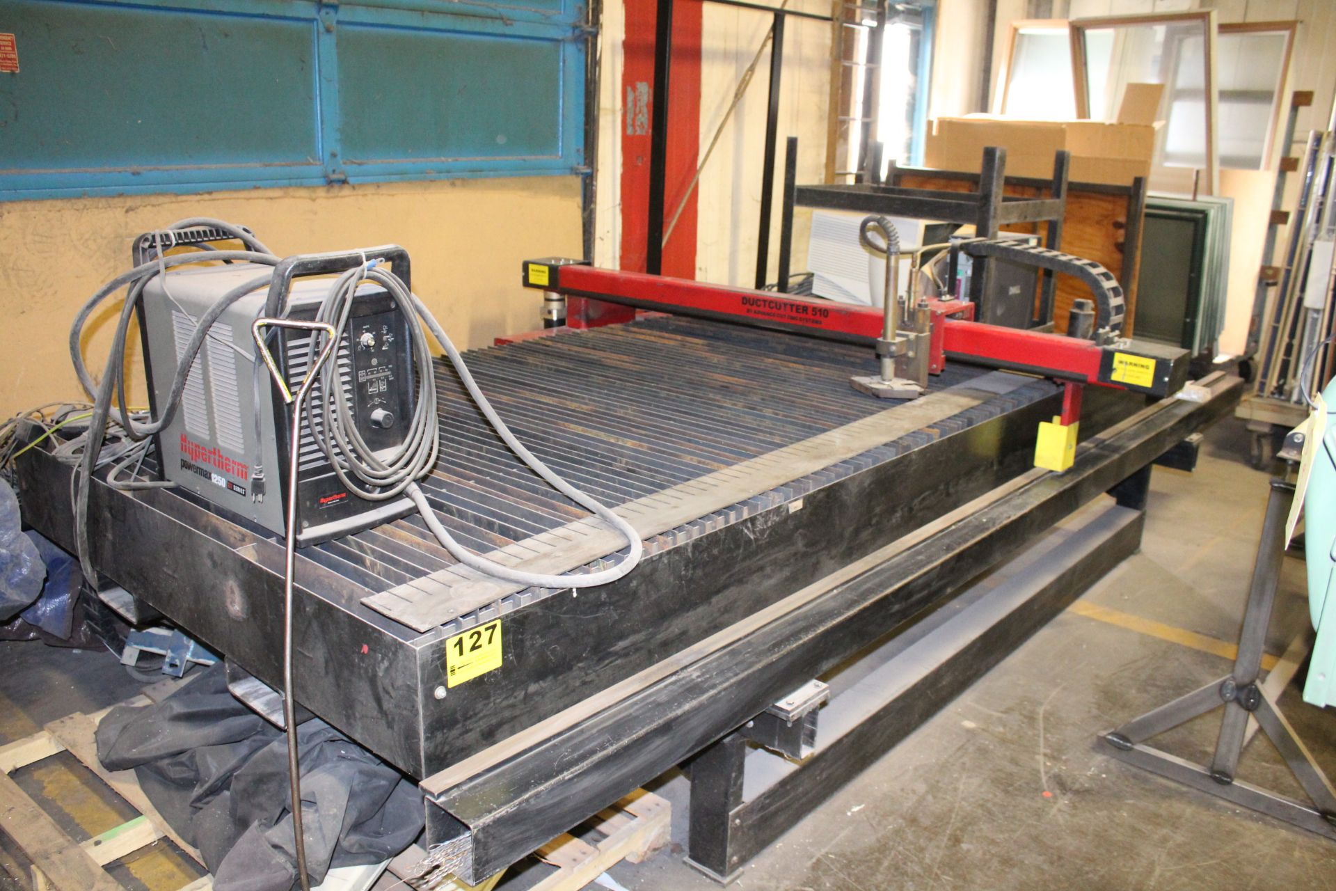 KOIKE / ADVANCE CUTTING SYTEMS MODEL DUCT CUTTER 510 PLASMA CUTTING TABLE, 62" X 126" TABLE,