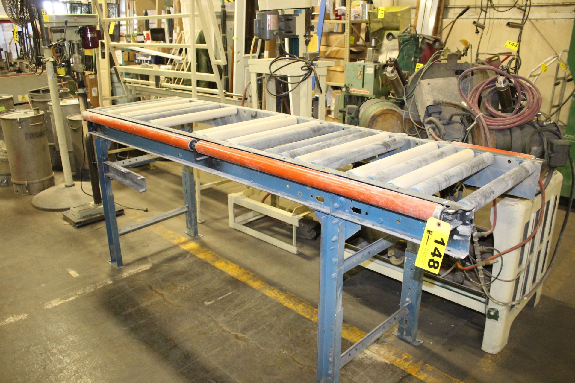 SECTION ROLLER CONVEYOR, 38" X 90" X 29" WITH SIDE LOAD ROLLERS