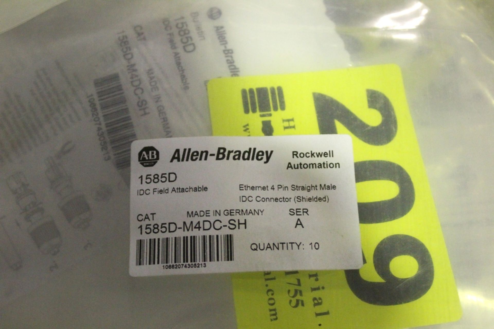 (50) ALLEN BRADLEY 1585D-M4DC-SH ETHERNET IDC 4 PIN STRAIGHT MALE CONNECTORS IN BOX - Image 2 of 2