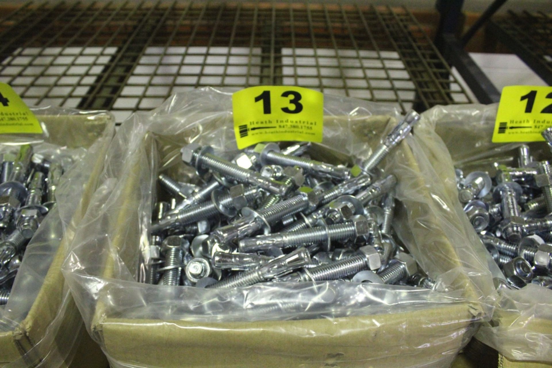 LARGE BOX OF POWERSTUD WEDGE ANCHORS, 5/8" X 4-1/2", ZINC PLATED