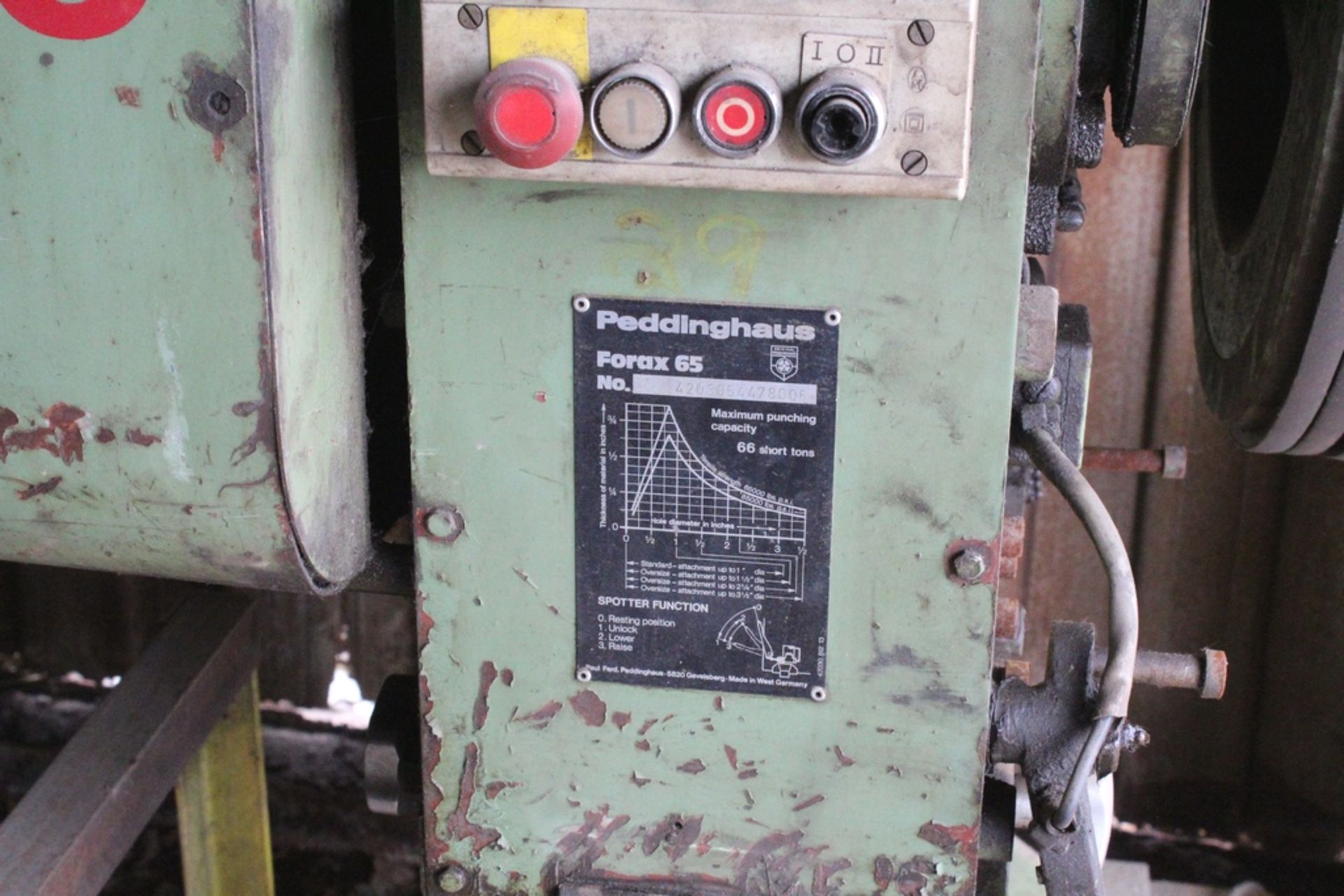 PEDDINGHAUS MODEL FORAX 65 65 TON PUNCH, S/N 4203054478006 - Image 2 of 4