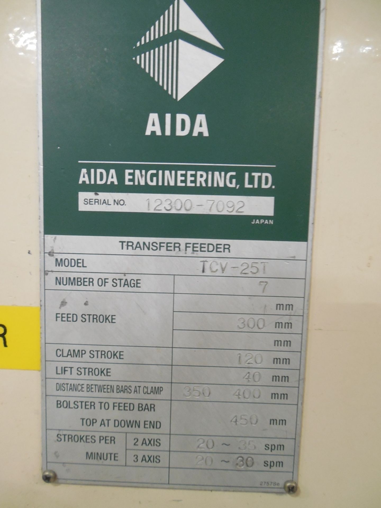 Aida 275 Ton Model NC2-2500(2)E Gap Frame Double Crank Press (2005) - Image 6 of 7