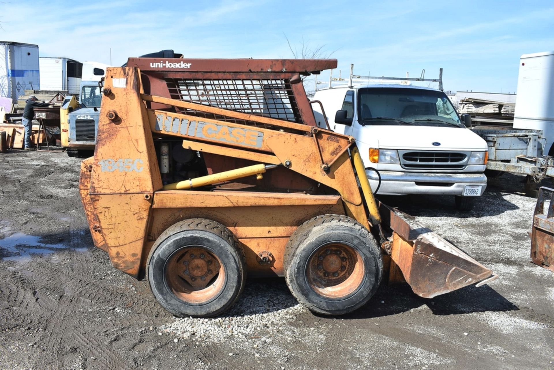 CASE 1845C SKID STEER LOADER S/N: JAF0068118 (1990) BUCKET, AUXILIARY HYDRAULICS, CANOPY, 12-16.5. - Image 10 of 17