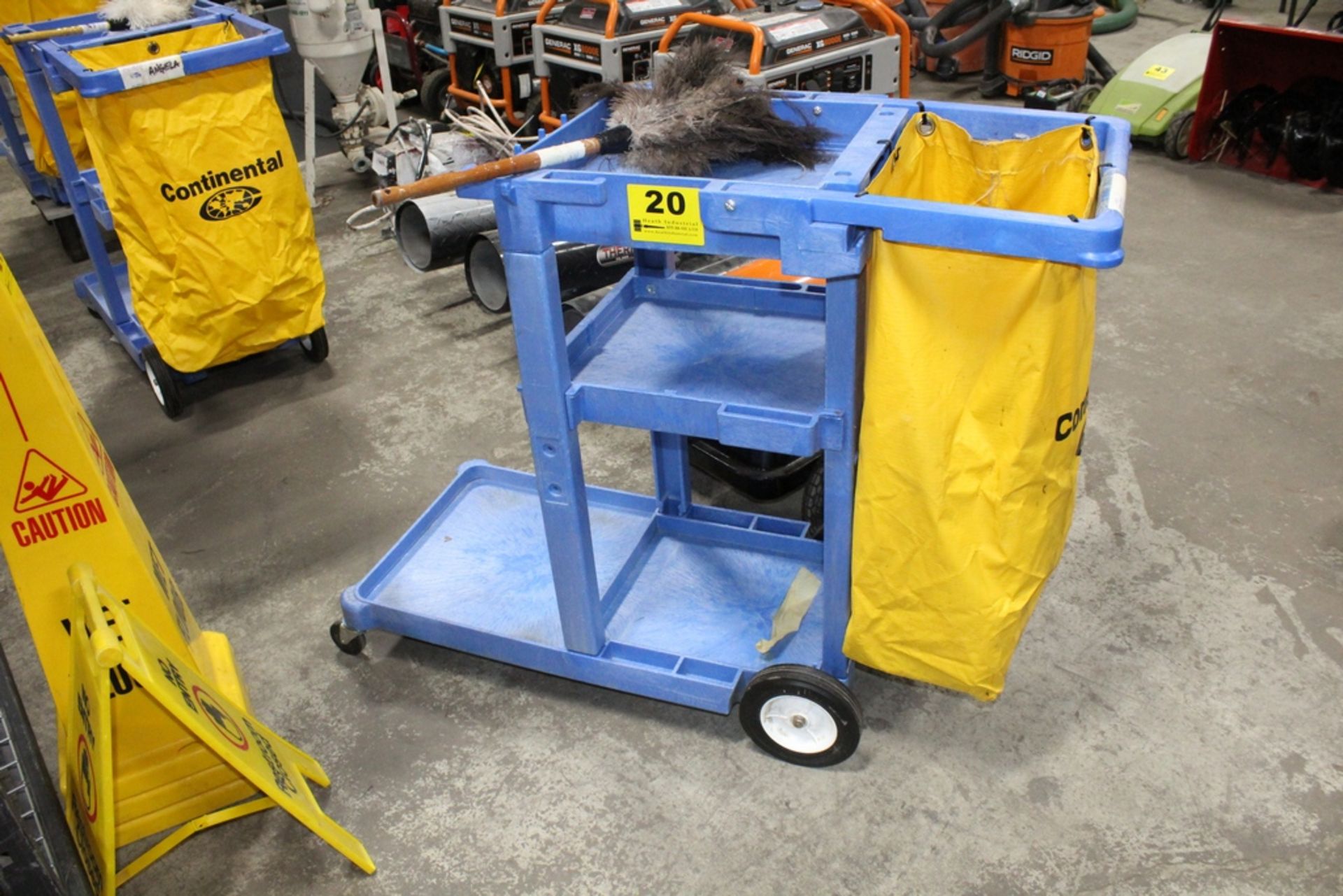 CONTINENTAL JANITORIAL CART WITH FEATHER DUSTER