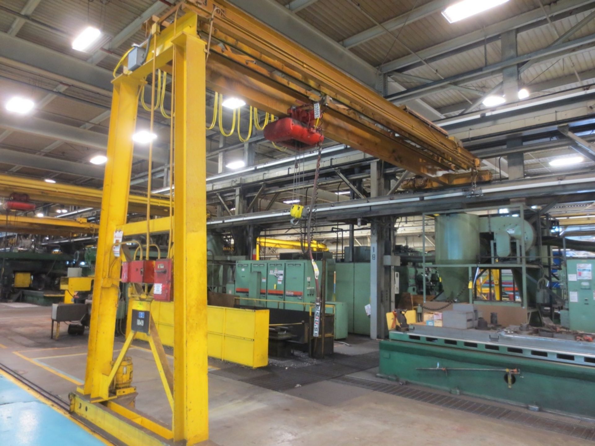 THREE TON A-FRAME GANTRY CRANE WITH CM HOIST, 16' X 27' APPROX. - Image 2 of 2