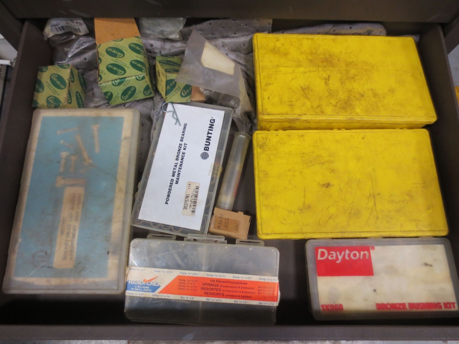 KENNEDY TOOL BOX WITH CONTENTS OF TOOLS, BOLTS, SCREWS, SEALS ETC. - Image 4 of 6