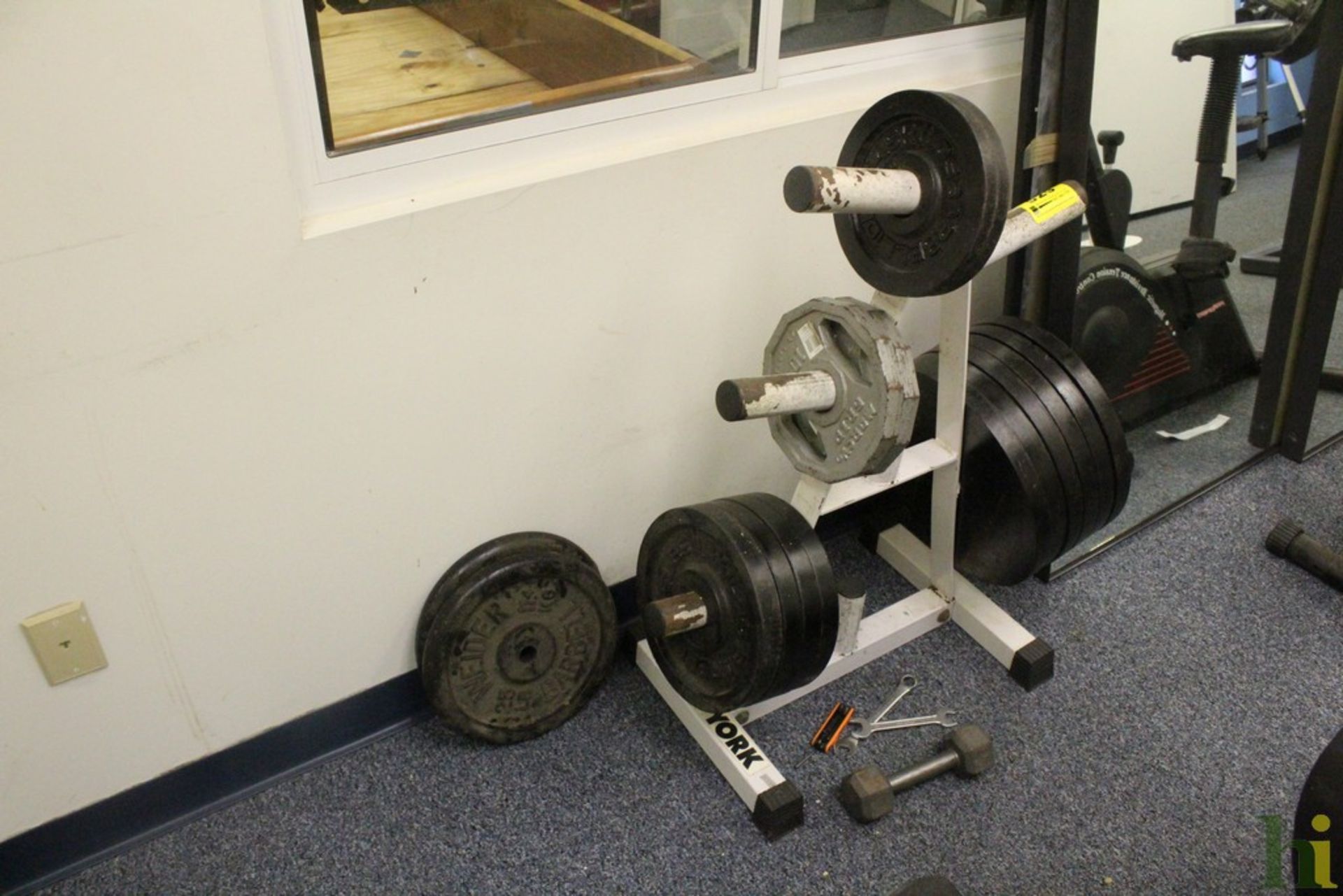 YORK FIVE STATION WEIGHT RACK WITH WEIGHTS - Image 3 of 3