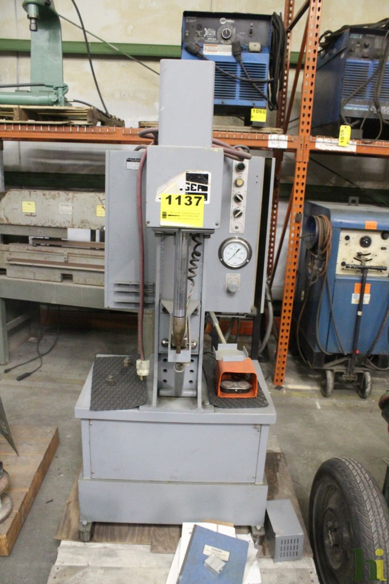 HAEGER MODEL HP-6 INSERTION PRESS, S/N 008, WITH BOWL