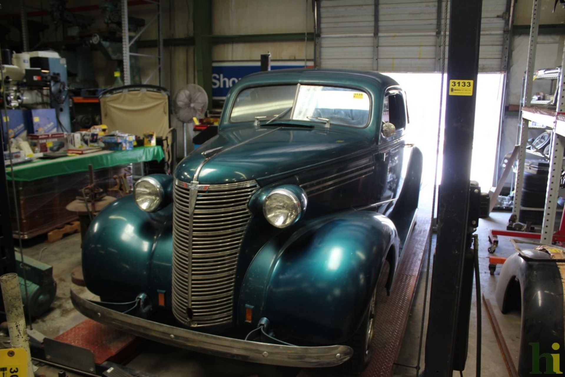 1938 CHEVROLET COUPE, BODY & RUNNING GEAR ONLY, NO ENGINE OR TRANMISSION, VIN C1100410101, STYLE NO. - Image 3 of 23