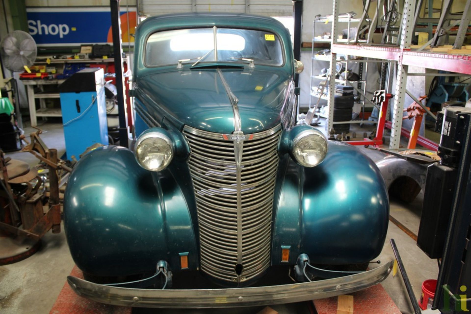 1938 CHEVROLET COUPE, BODY & RUNNING GEAR ONLY, NO ENGINE OR TRANMISSION, VIN C1100410101, STYLE NO. - Image 4 of 23