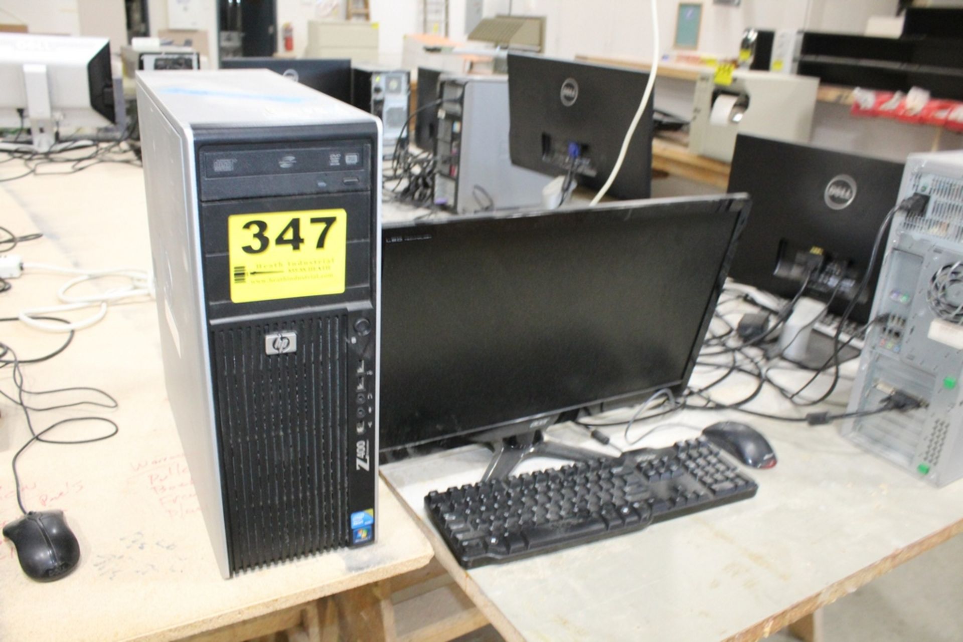 HP Z400 WORKSTATION W/ INTEL XEON W/ 24" ACER MONITOR, KEYBOARD, AND MOUSE