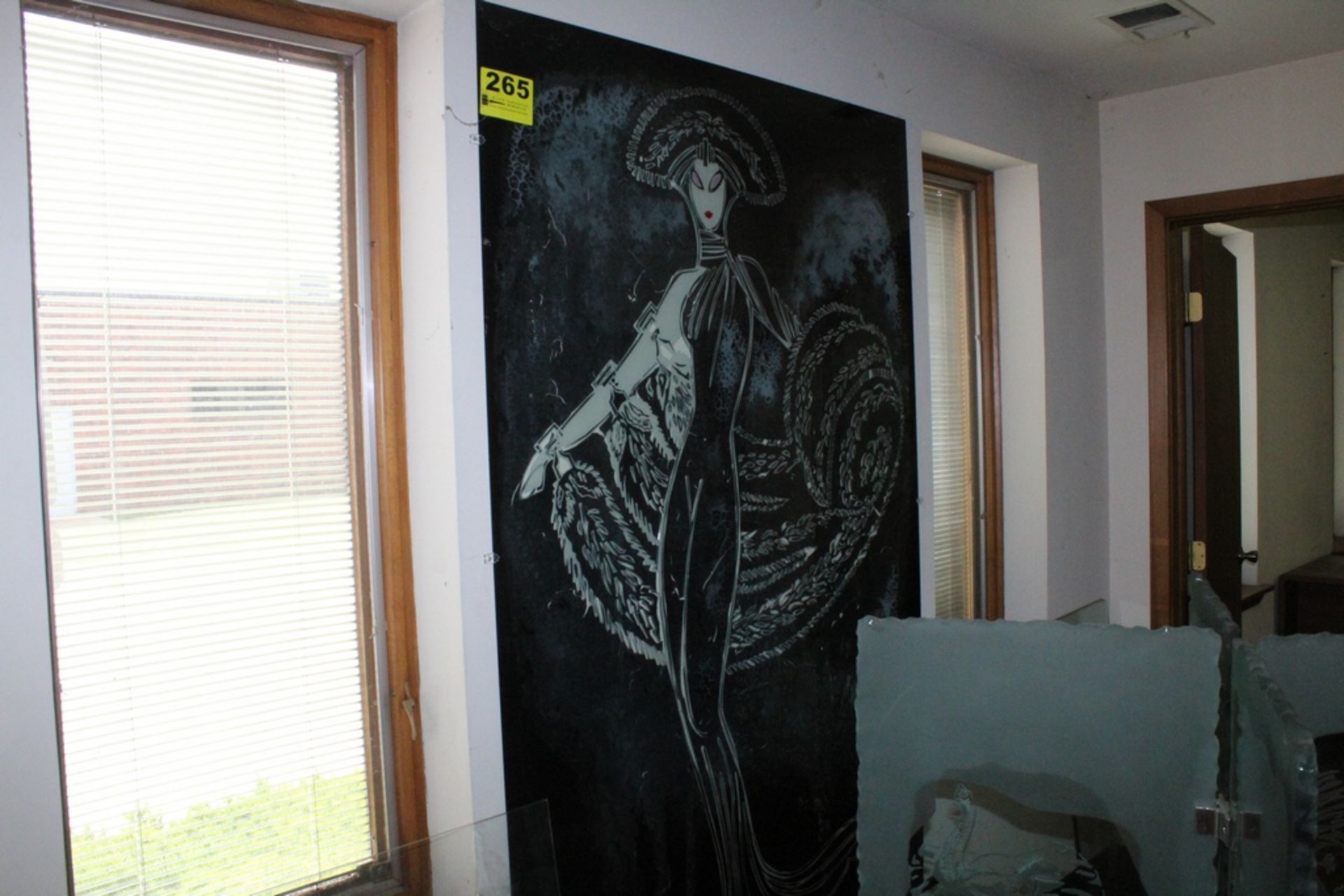 ETCHED GLASS PICTURE, 48" X 72"