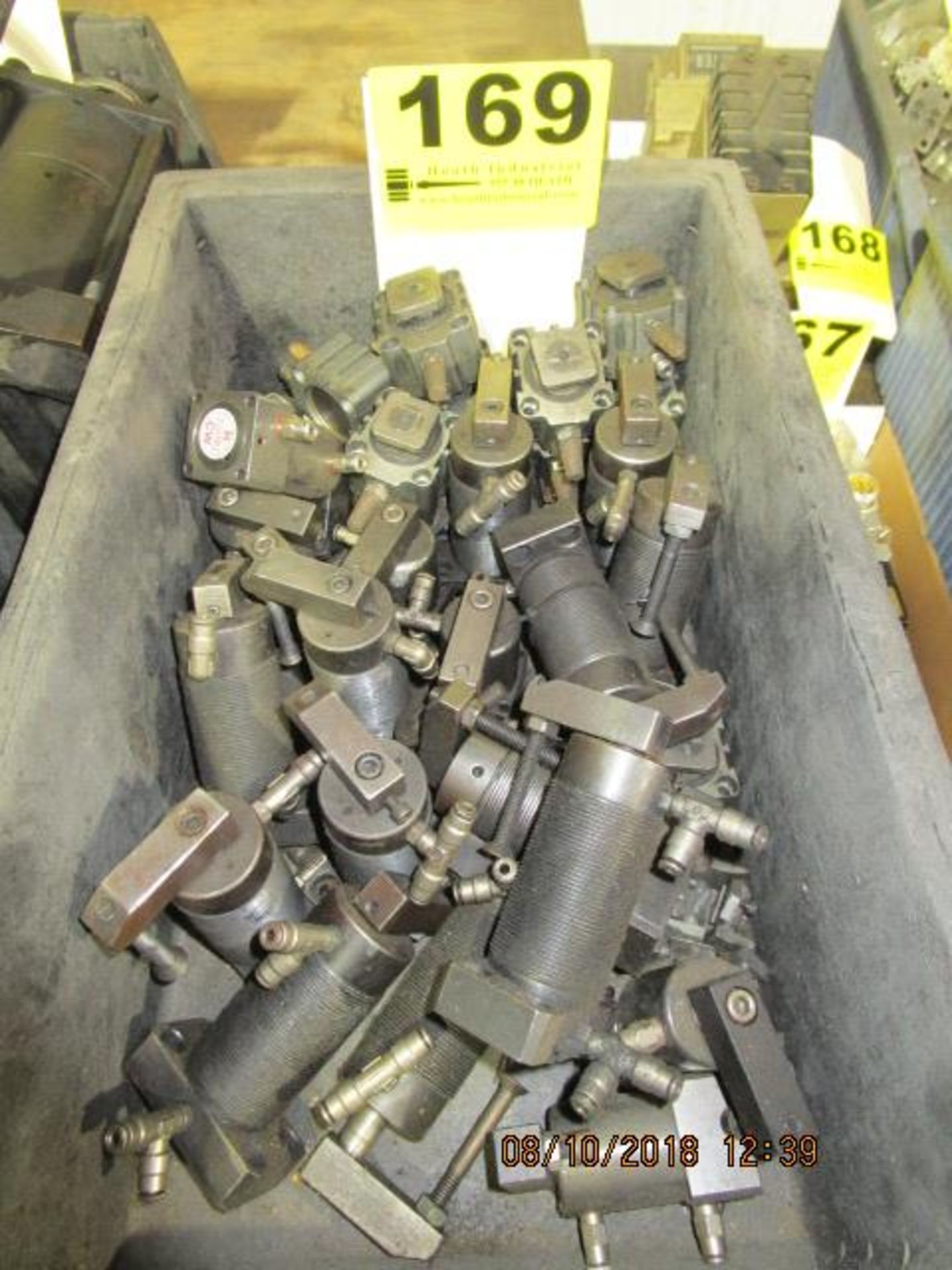 ASSORTED AIR CYLINDERS IN TOTE