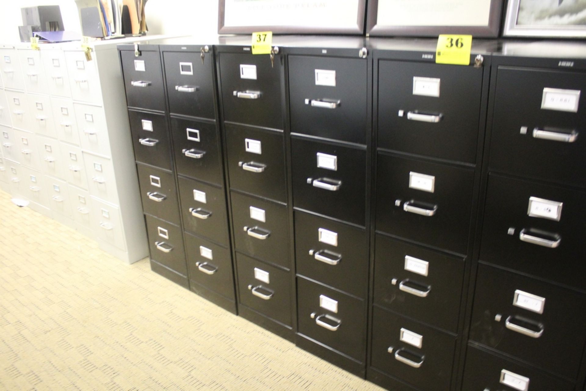 (2) HON FOUR DRAWER FILE CABINETS, 52" X 15" X 27"