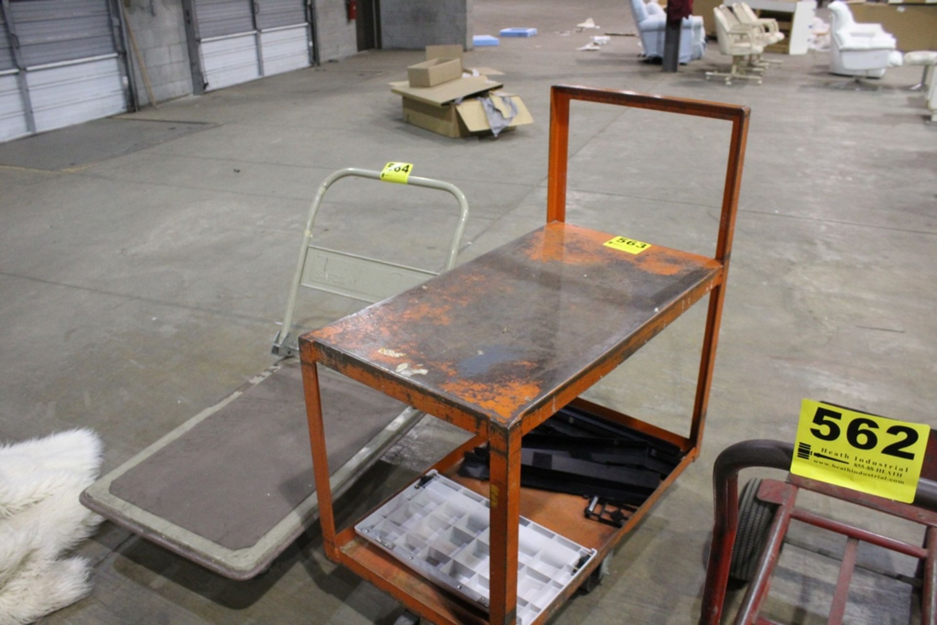 FOUR WHEEL STEEL CART, 36" X 20" X 29"