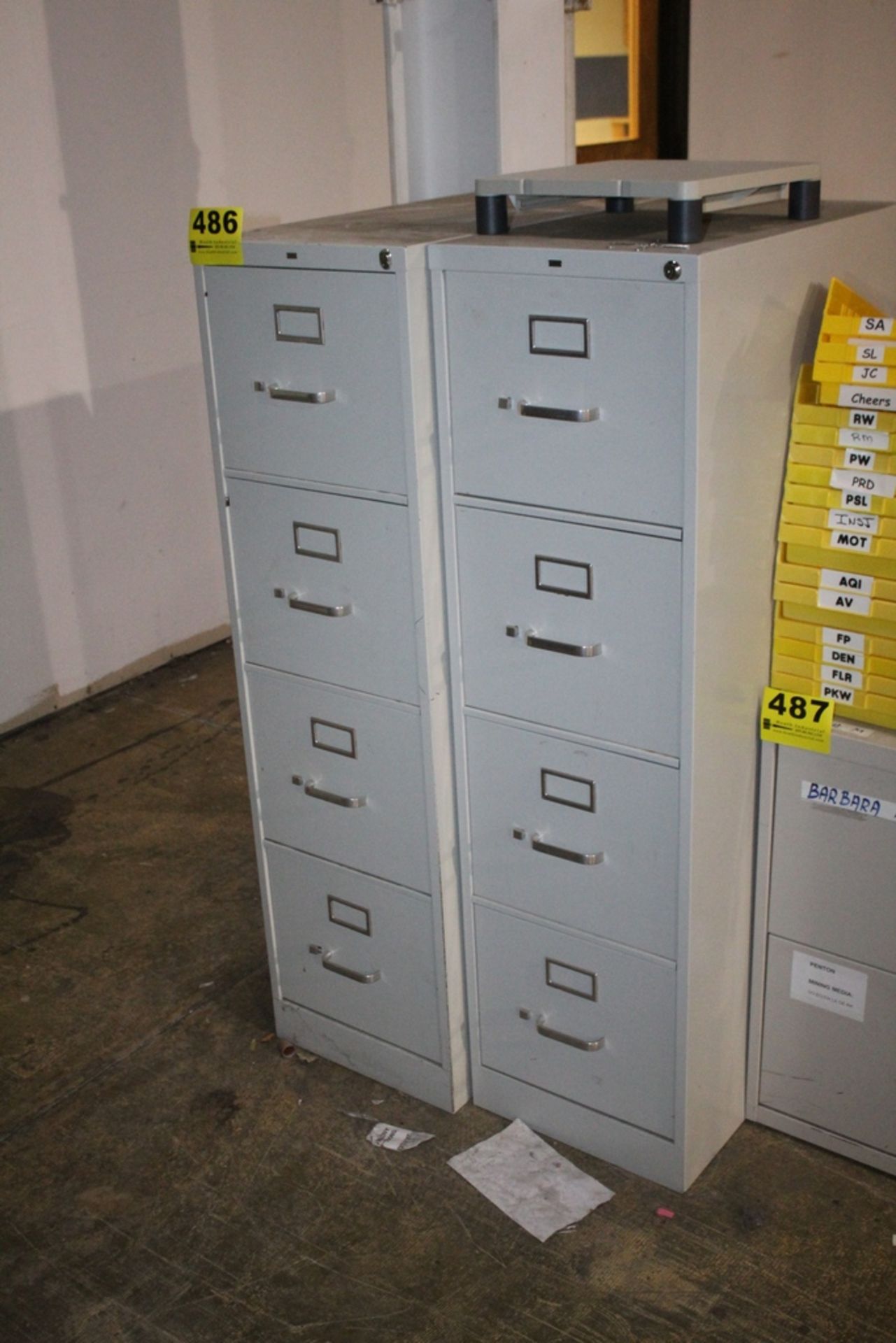 (2) HON FOUR DRAWER FILE CABINETS, 52" X 15" X 28"