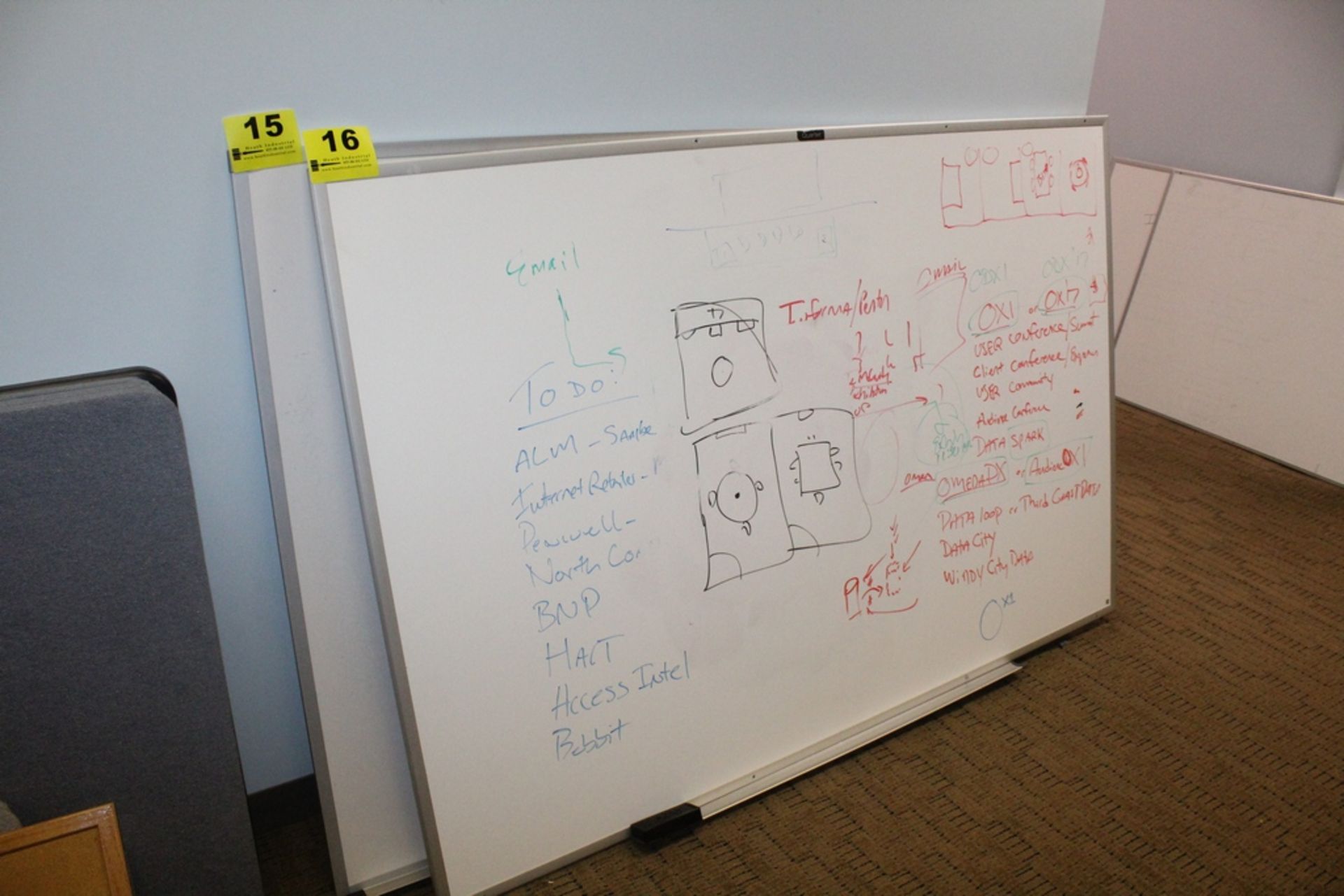 (2) WHITE BOARDS, 4' X 3'