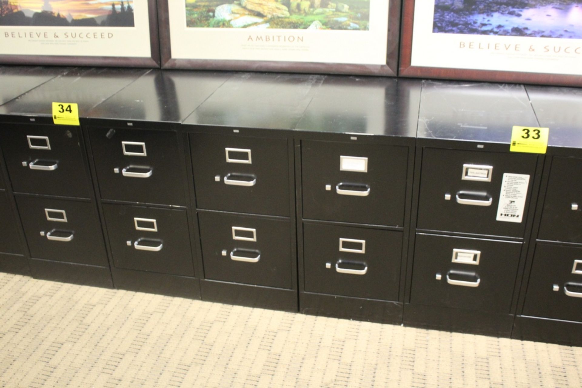 (4) HON TWO DRAWER FILE CABINETS, 29" X 15" X 27"